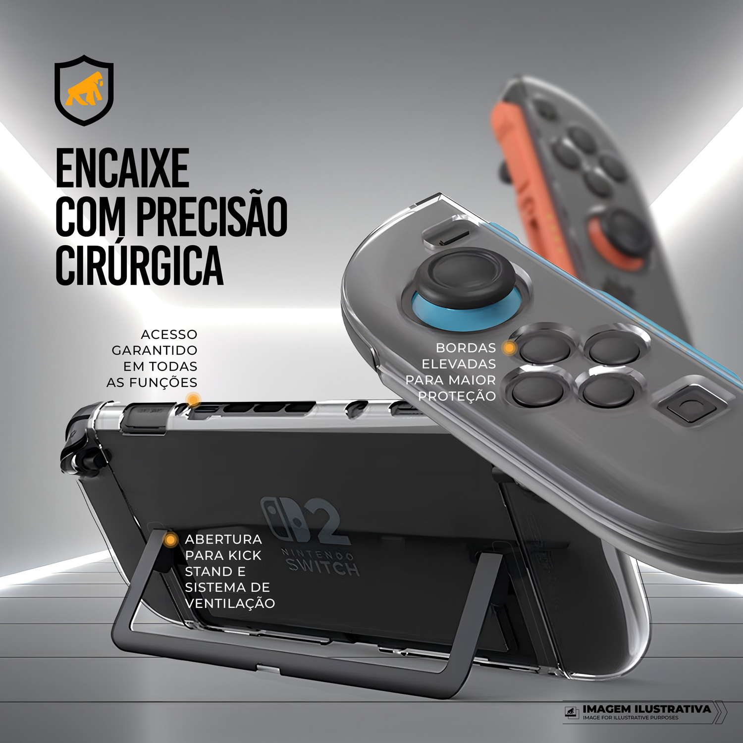 Capa para Nintendo Switch 2 - Crystal Slim - NÃO AMARELA - Gshield