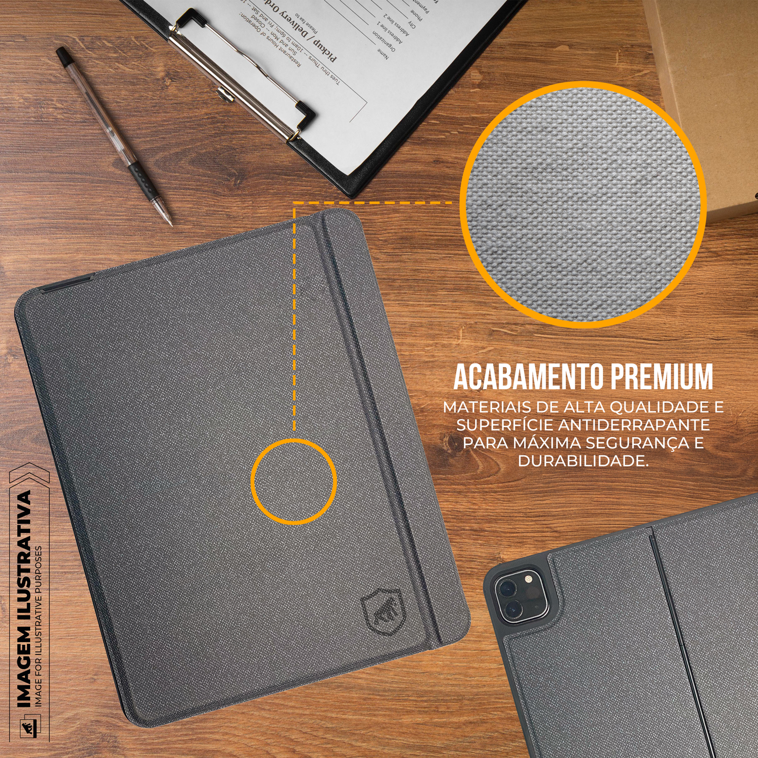 Capa para iPad de 10.9" e 11" com Teclado Bluetooth, Touchpad, ABNT2, Suporte para Caneta e Kickstand - Hybrid - Gshield