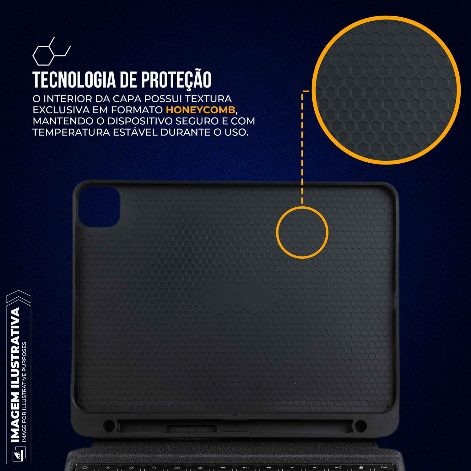 Capa para iPad de 10.9" e 11" com Teclado Bluetooth, Touchpad, ABNT2, Suporte para Caneta e Kickstand - Hybrid - Gshield