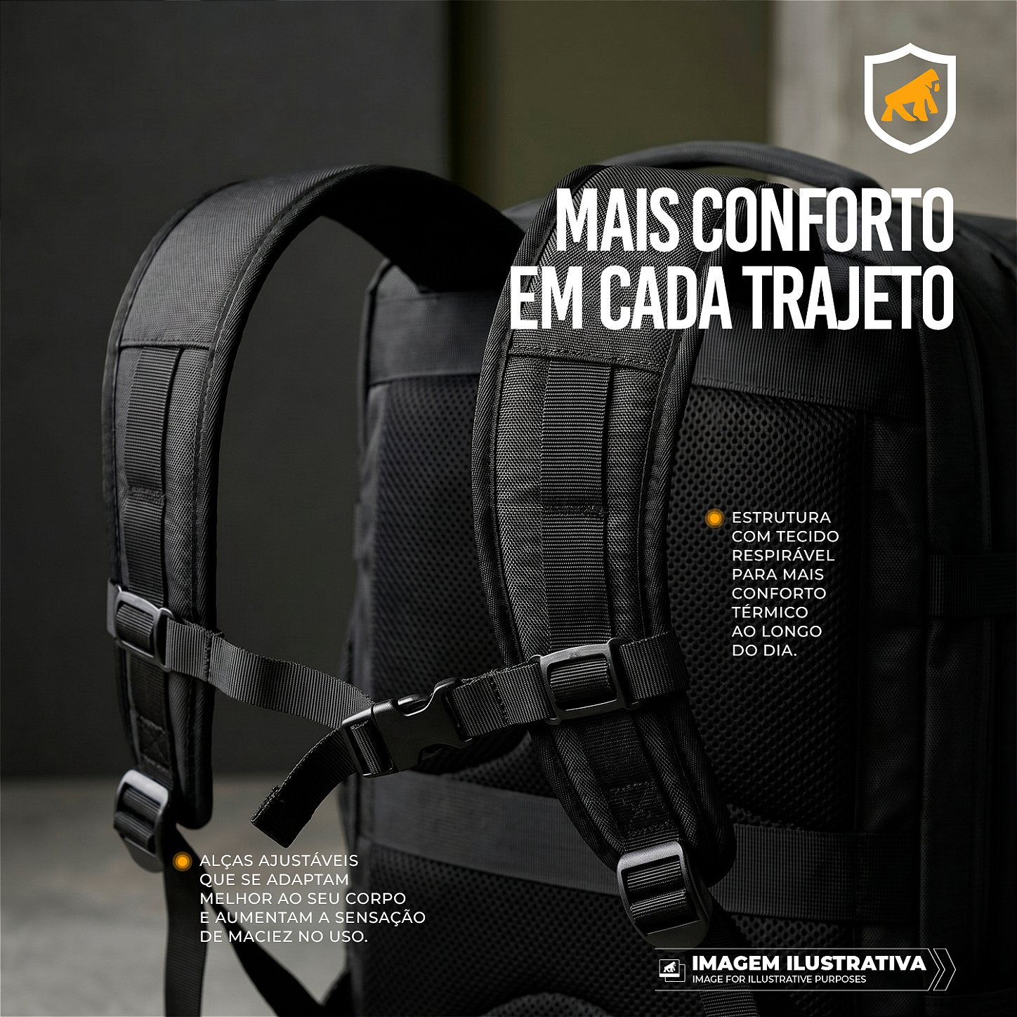 Mochila Mala de Mão Expansível para Viagem 38L com Compartimento Acolchoado para Notebook até 17'' Resistente à Água - Gshield - foto 3