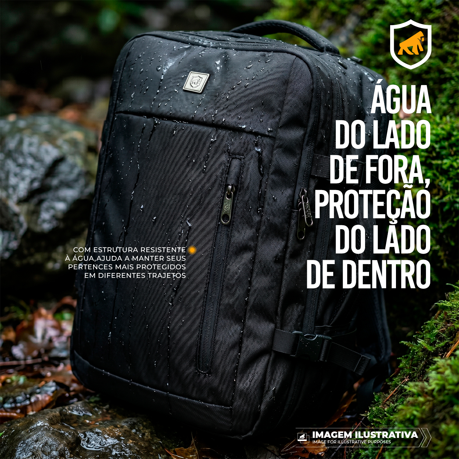 Mochila Mala de Mão para Viagem 38 Litros com Compartimento interno a Vácuo e Bomba de Sucção para Notebook até 17'' Expansível, Resistente à Água - Gshield - foto 6