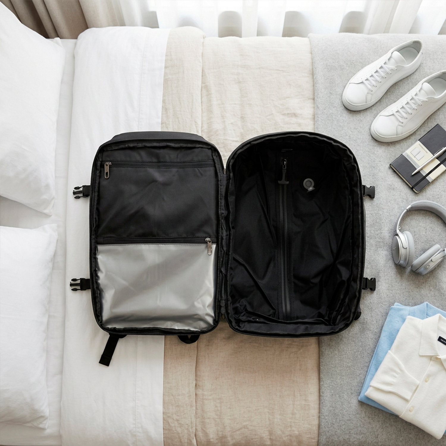 Mochila Mala de Mão para Viagem 38 Litros com Compartimento interno a Vácuo e Bomba de Sucção para Notebook até 17'' Expansível, Resistente à Água - Gshield - foto 9