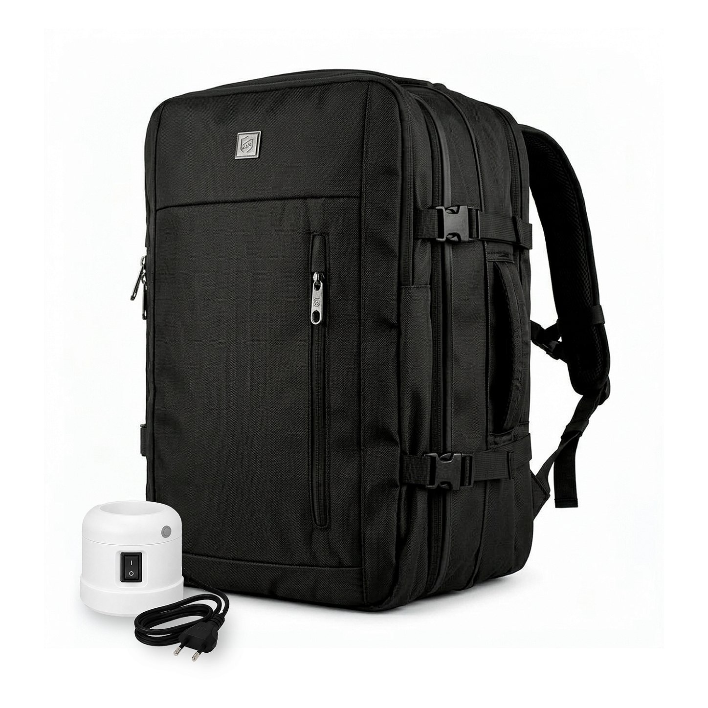Mochila Mala de Mão para Viagem 38 Litros com Compartimento interno a Vácuo e Bomba de Sucção para Notebook até 17'' Expansível, Resistente à Água - Gshield