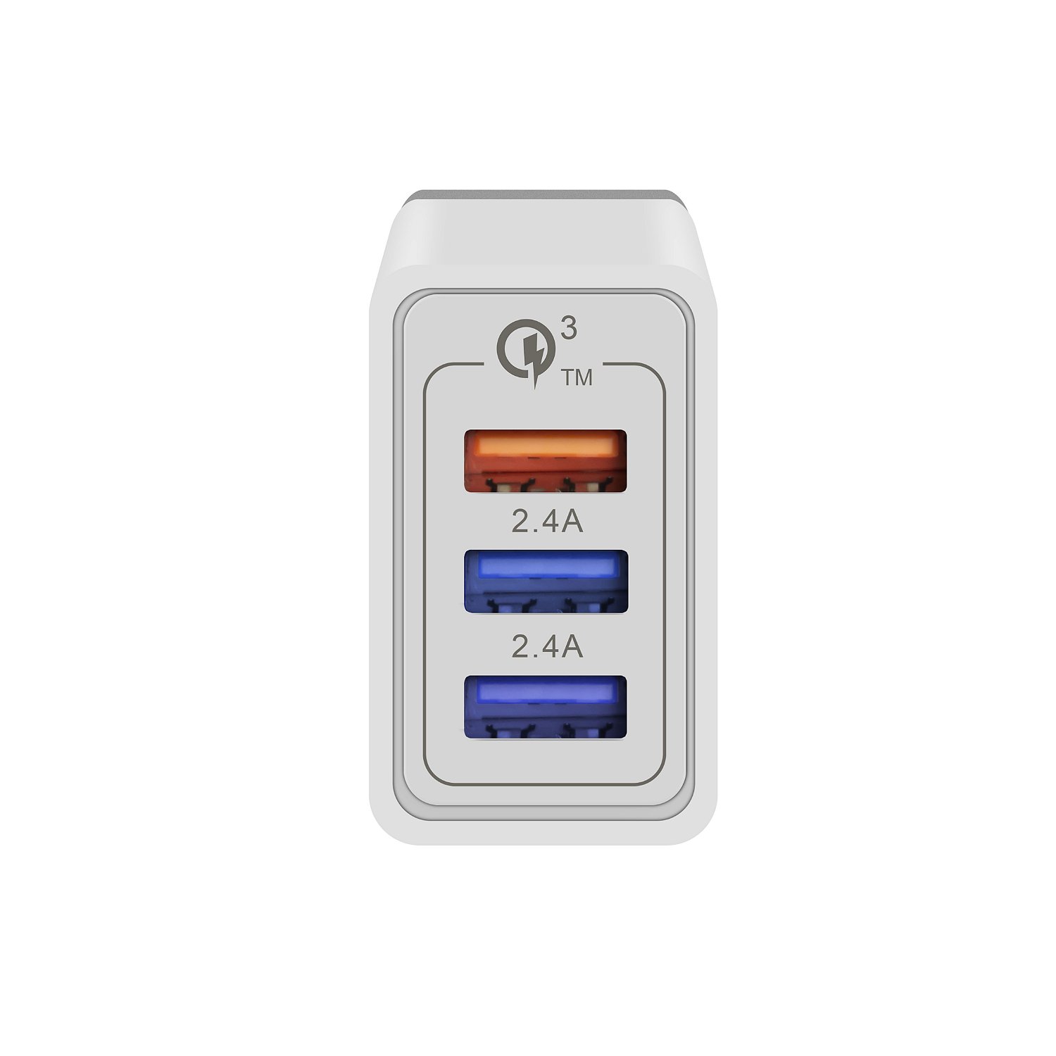 Carregador Turbo Triplo USB-A até 18W - Branco - Gshield