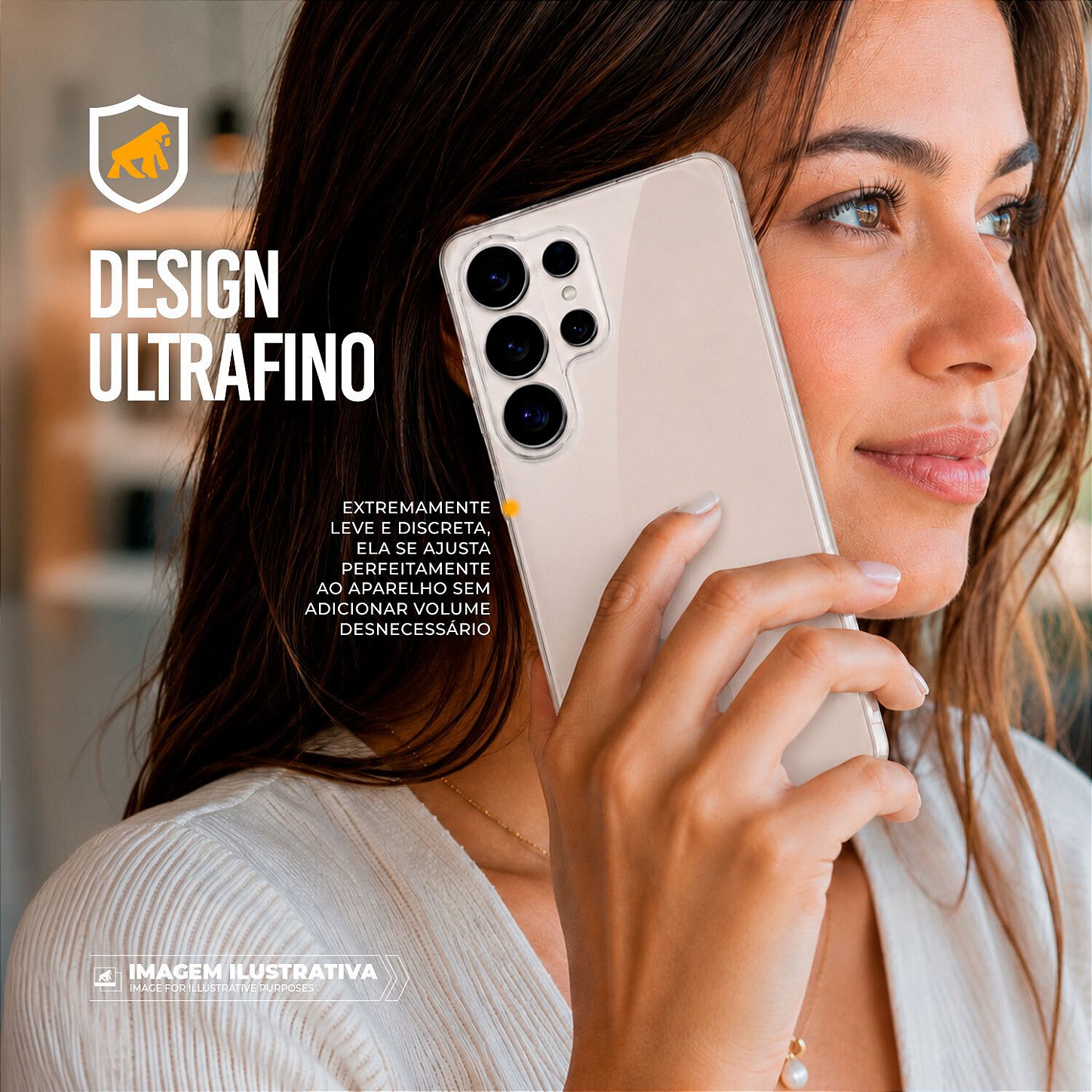 Capa para Samsung Galaxy S22 - Crystal Slim - NÃO AMARELA - Gshield
