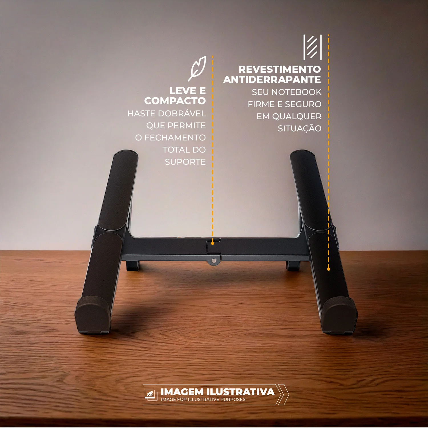 Kit Suporte Dobrável p/ Notebook com Hub USB + Cabo Flat Tipo C 1,2M – Gshield - foto 6