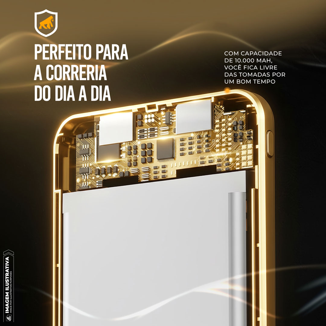 Carregador Portátil Armor - 10.000mAh - Branco - Gshield - foto 5