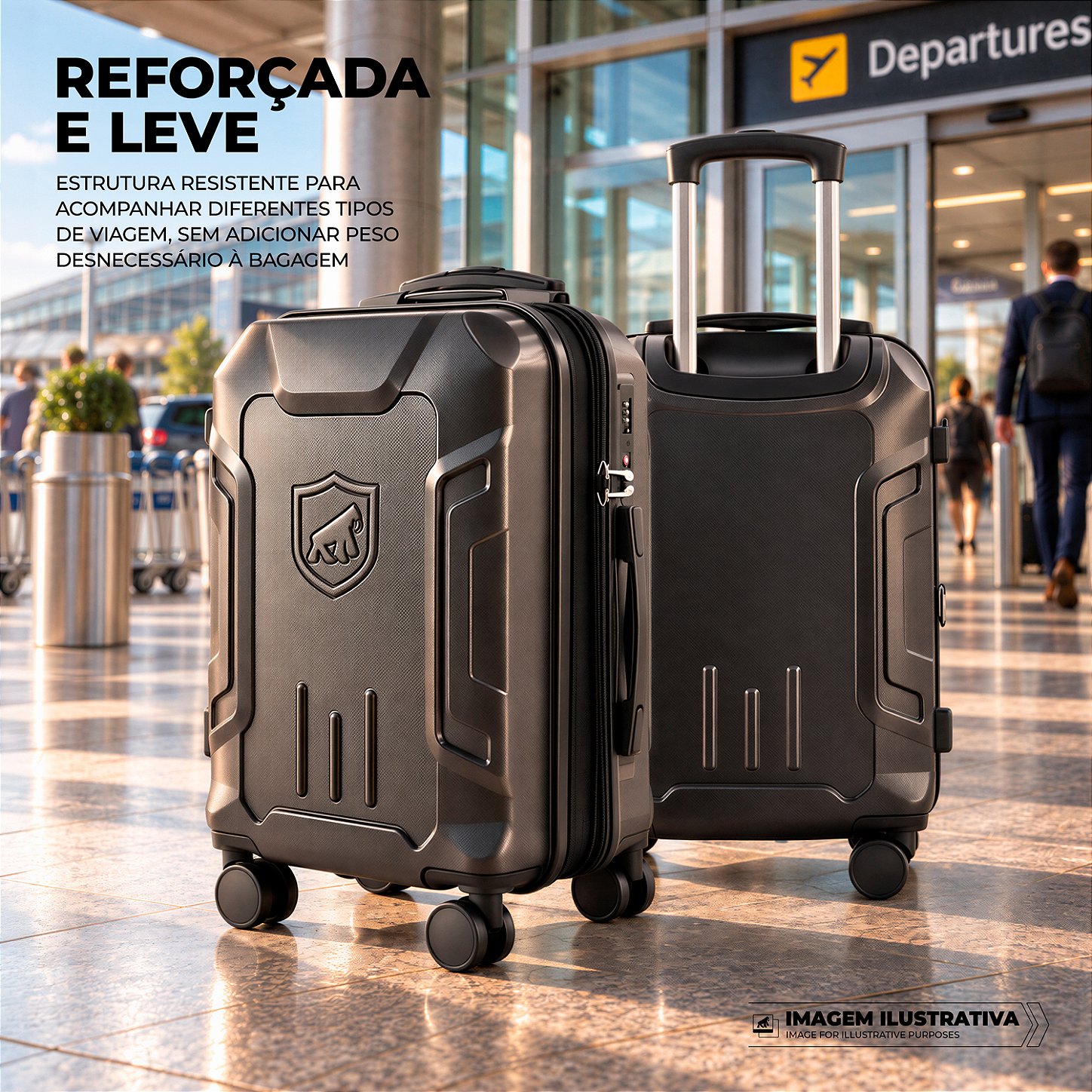 Mala de Viagem Média 24" Expansível 84L com Sistema de Sucção a Vácuo Integrado, Mini Bomba Automática, Alça Ajustável e Cadeado Padrão TSA - Survivor - Gshield - foto 2
