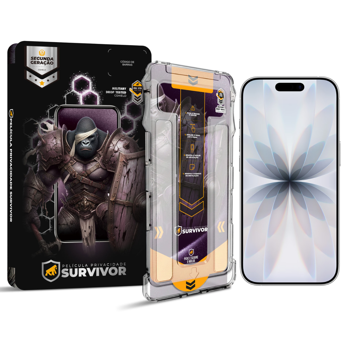 Película para iPhone 17 - Privacidade com Aplicador - Survivor - Gshield