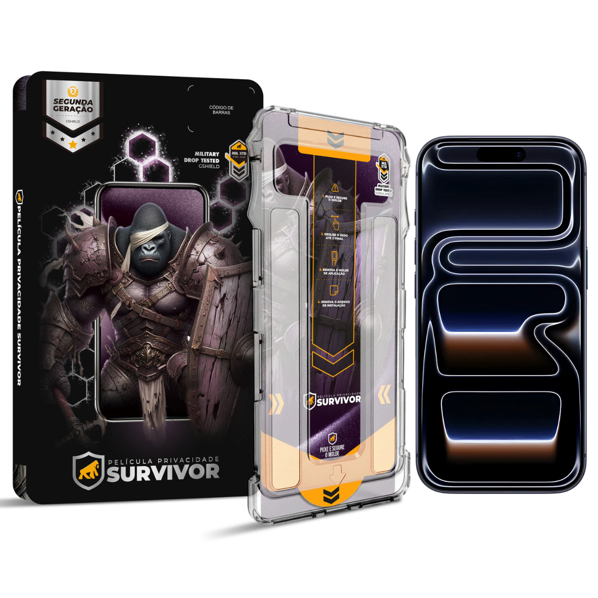 Película para iPhone 17 Pro - Privacidade com Aplicador - Survivor - Gshield