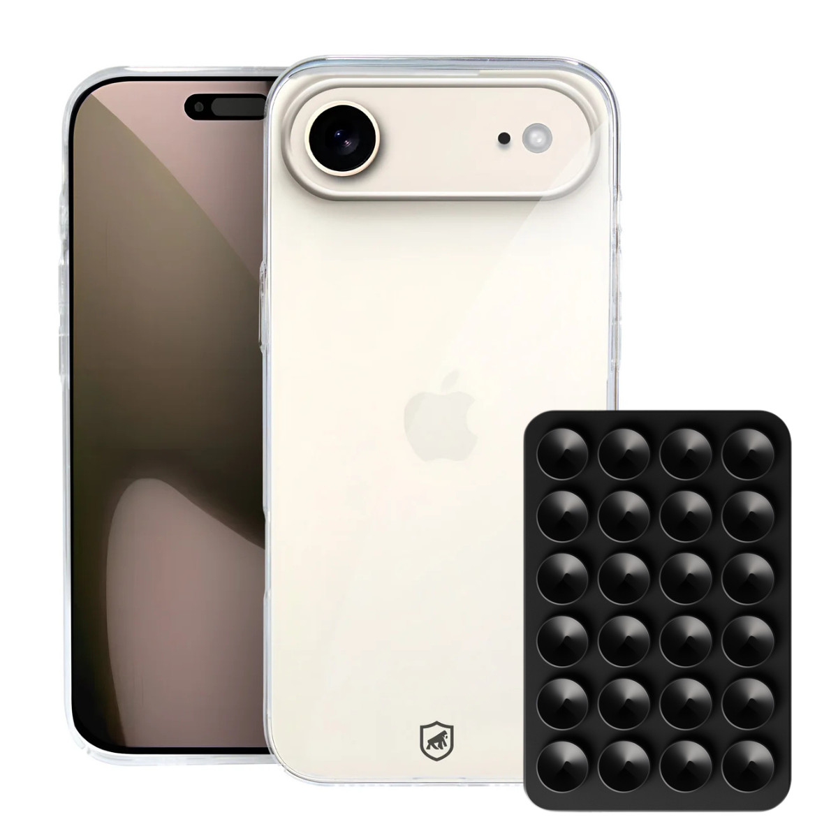 Kit Capa Crystal Slim para iPhone Air +  Ventosa - Preto - Gshield