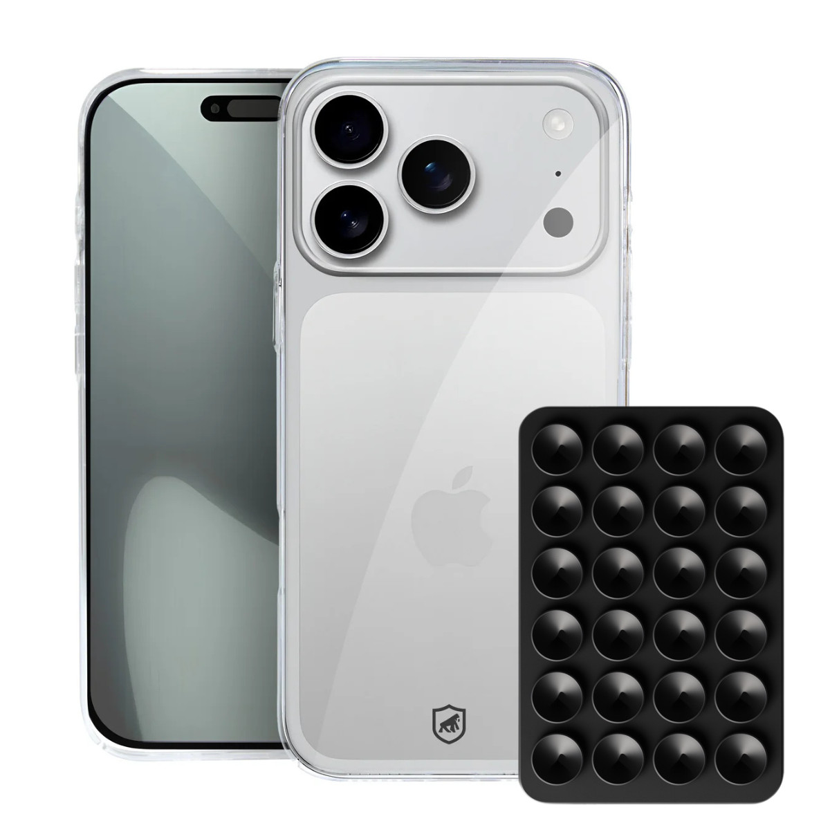 Kit Capa Crystal Slim para iPhone 17 Pro +  Ventosa - Preto - Gshield