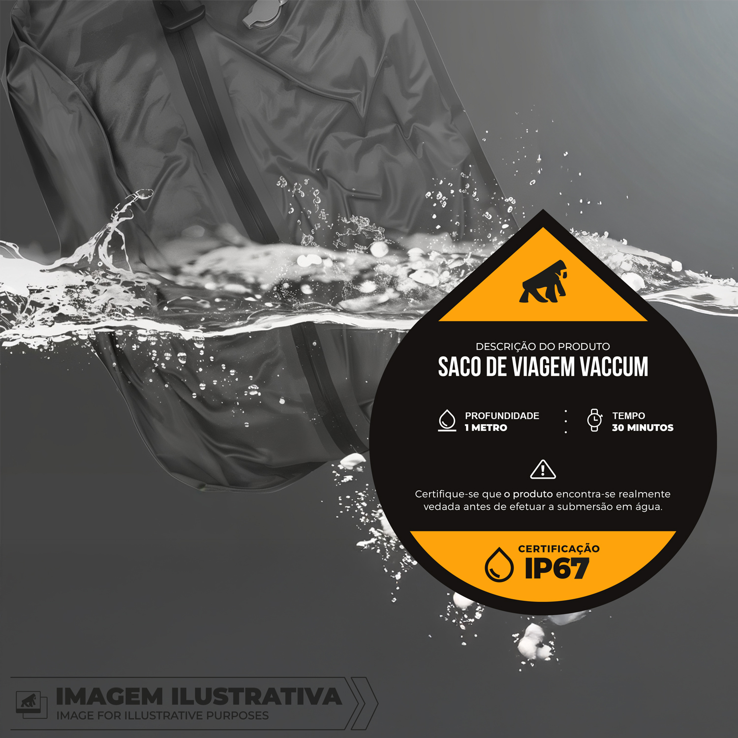 Kit de Viagem: Saco à Vácuo à Prova d’Água + Máquina de Sucção Turbo Vac - Gshield - foto 5