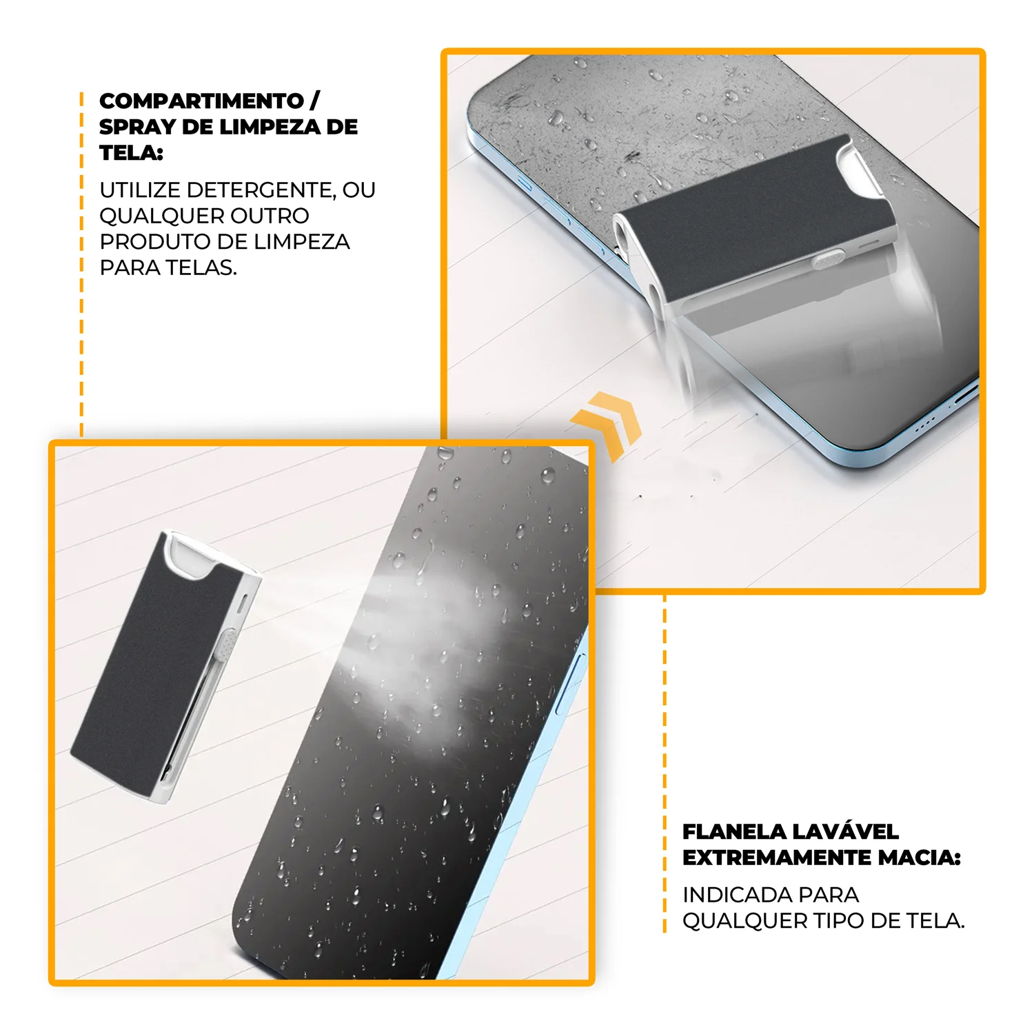 Conjunto Multifuncional 5 em 1 Limpa Telas Reutilizável - Symetric (Pequenos Defeitos) - Gshield - foto 3