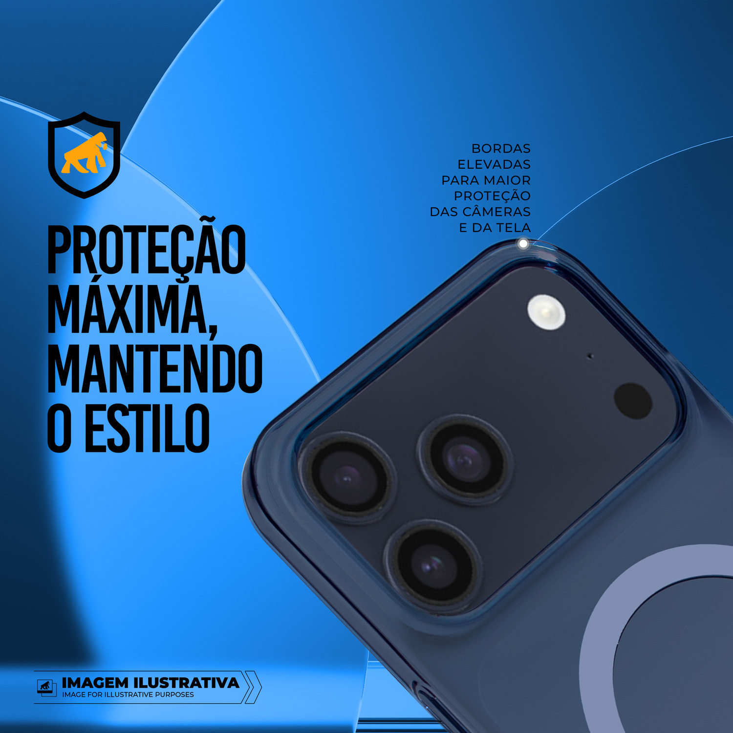 Capa para iPhone 17 Pro Max - Crystal Slim Magsafe - NÃO AMARELA - Azul - Gshield