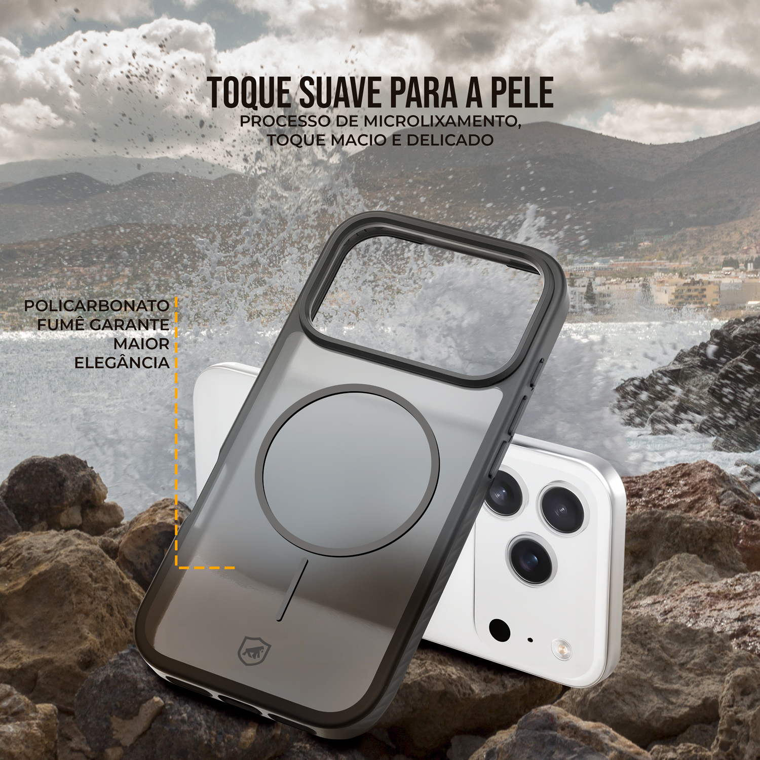 Capa para Samsung Galaxy A17 - Magsafe Wave Fumê - Preta - Gshield