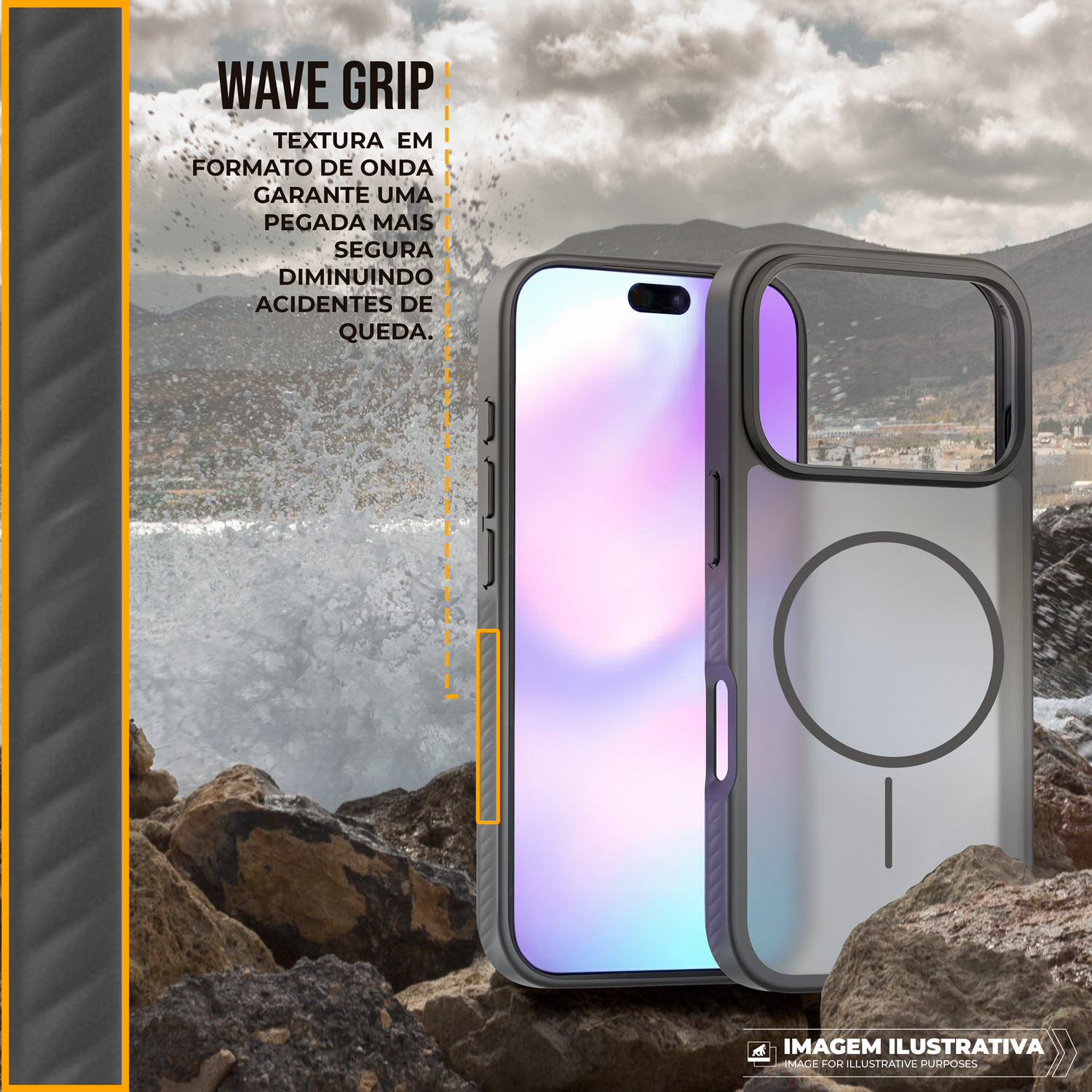 Capa para Samsung Galaxy A17 - Magsafe Wave Fumê - Preta - Gshield