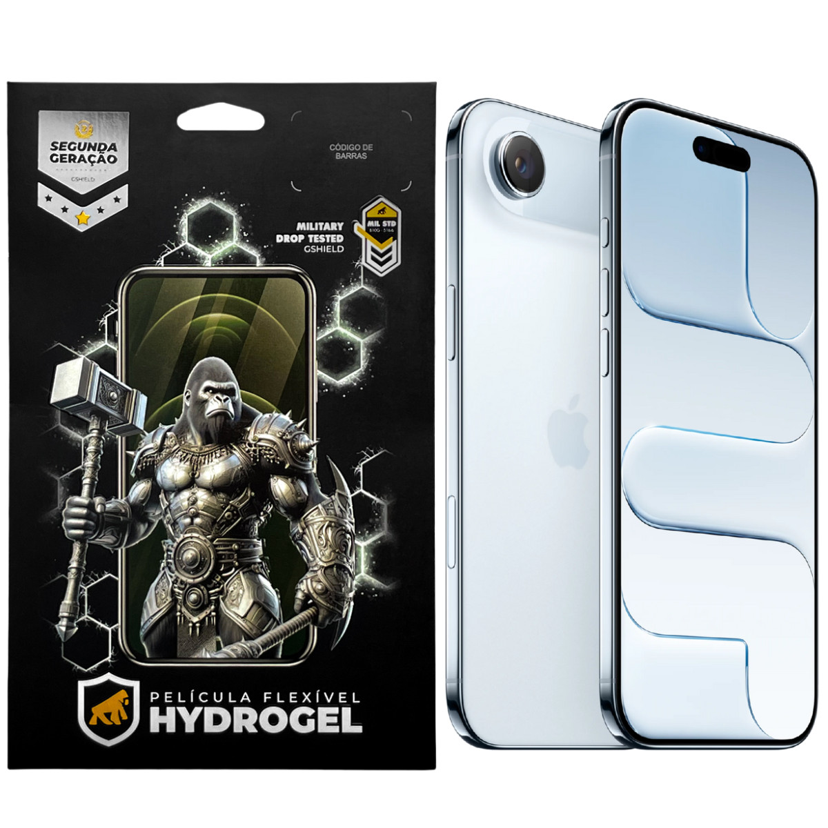 Kit Película Hydrogel HD Frontal + Traseira para iPhone Air - Proteção Completa - Gshield