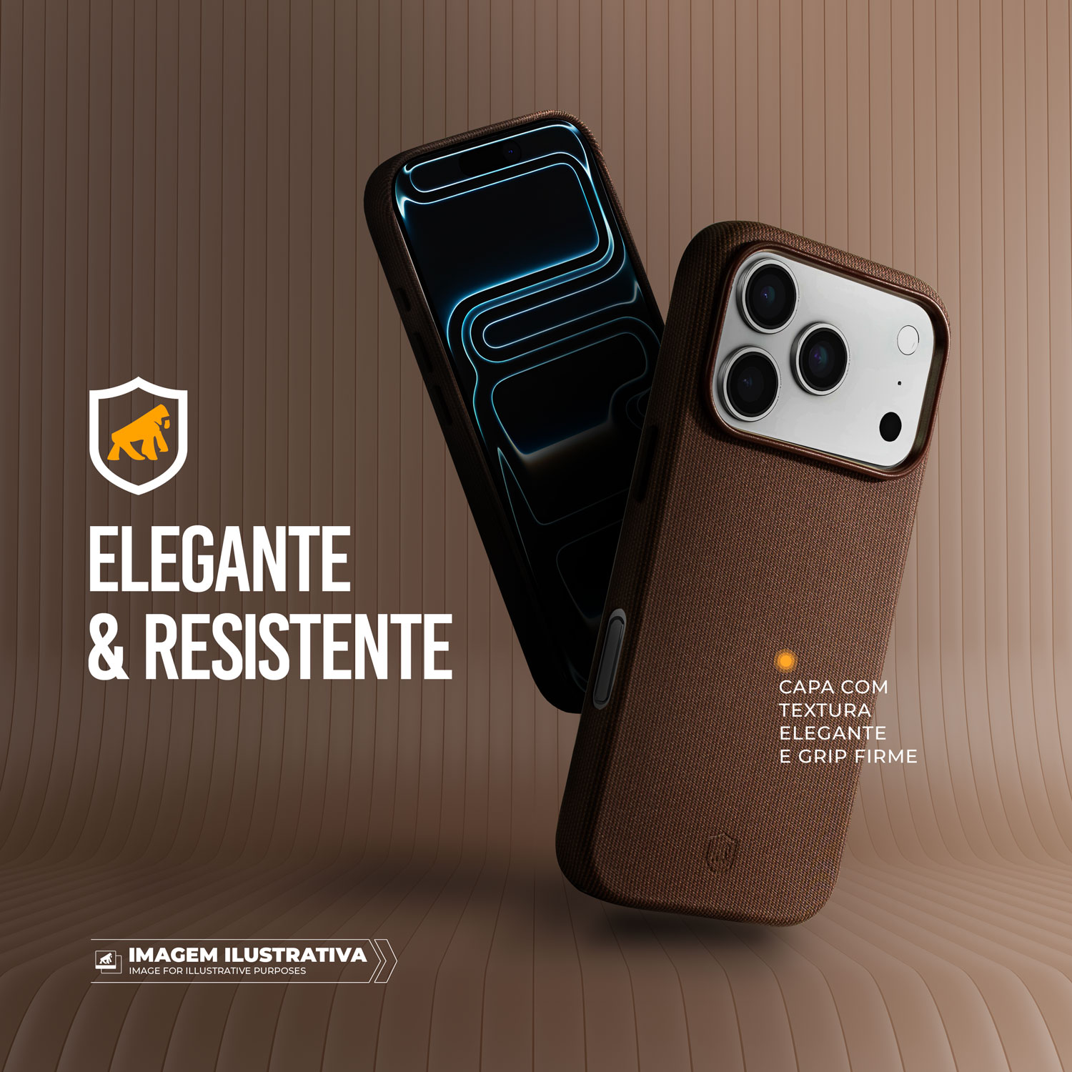 Capa para iPhone 17 Pro Max - Tech Woven - Marrom - Gshield - foto 6