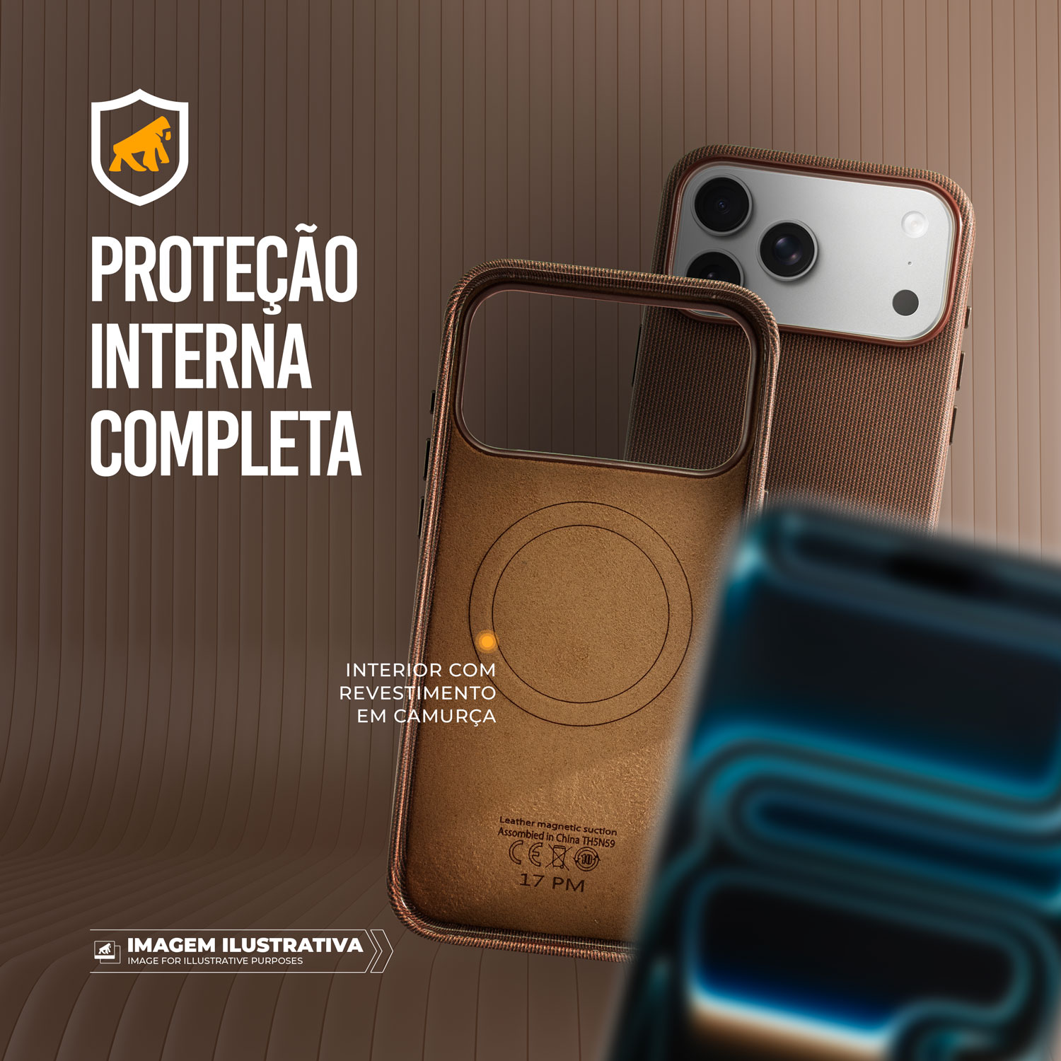 Capa para iPhone 17 Pro Max - Tech Woven - Marrom - Gshield - foto 5