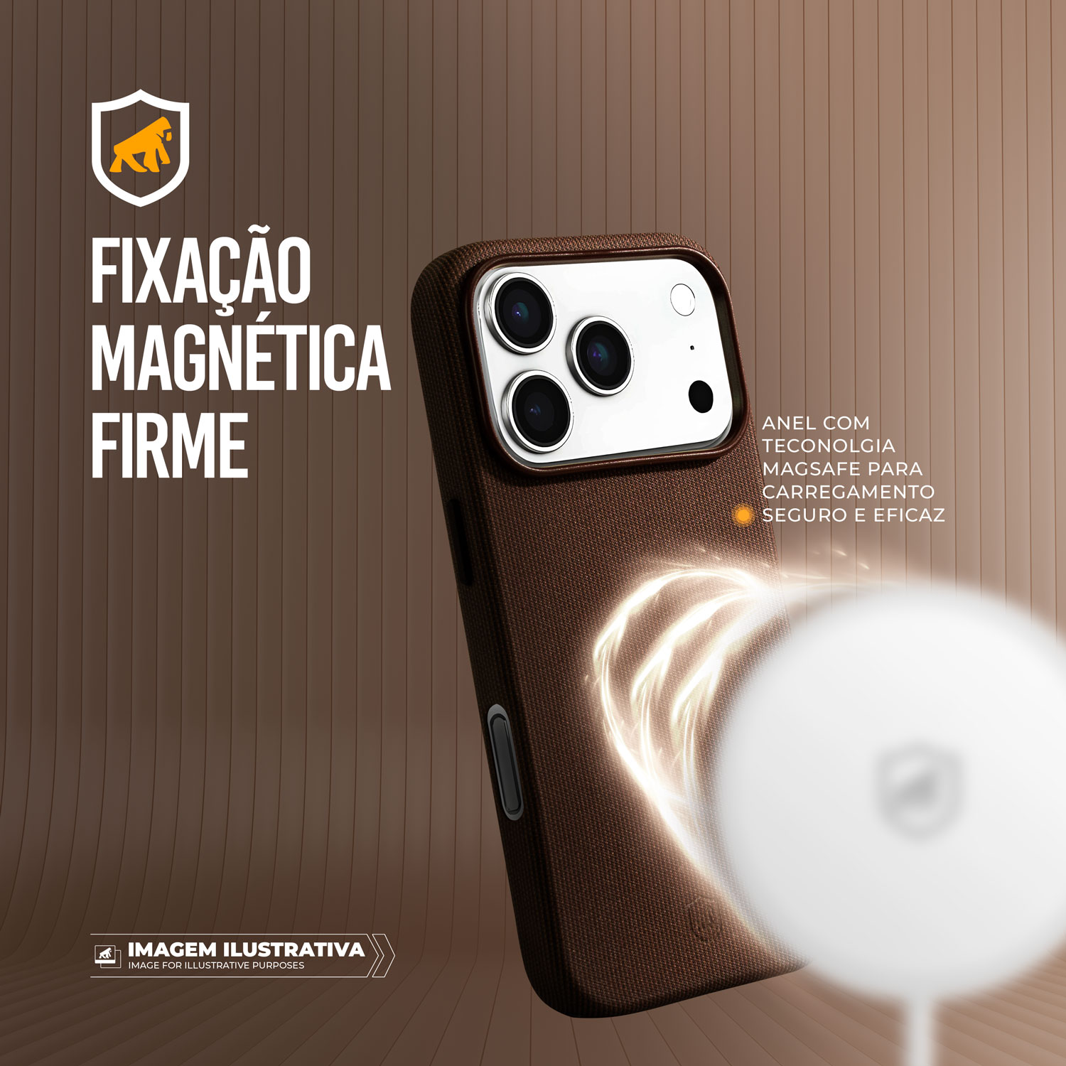 Capa para iPhone 17 Pro Max - Tech Woven - Marrom - Gshield - foto 3