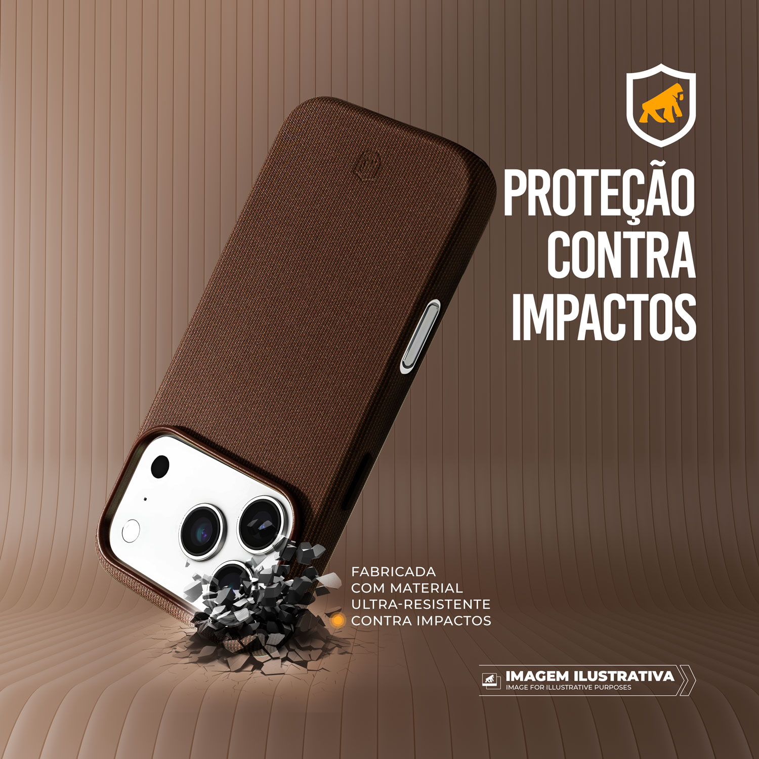 Capa para iPhone 17 Pro Max - Tech Woven - Marrom - Gshield - foto 2