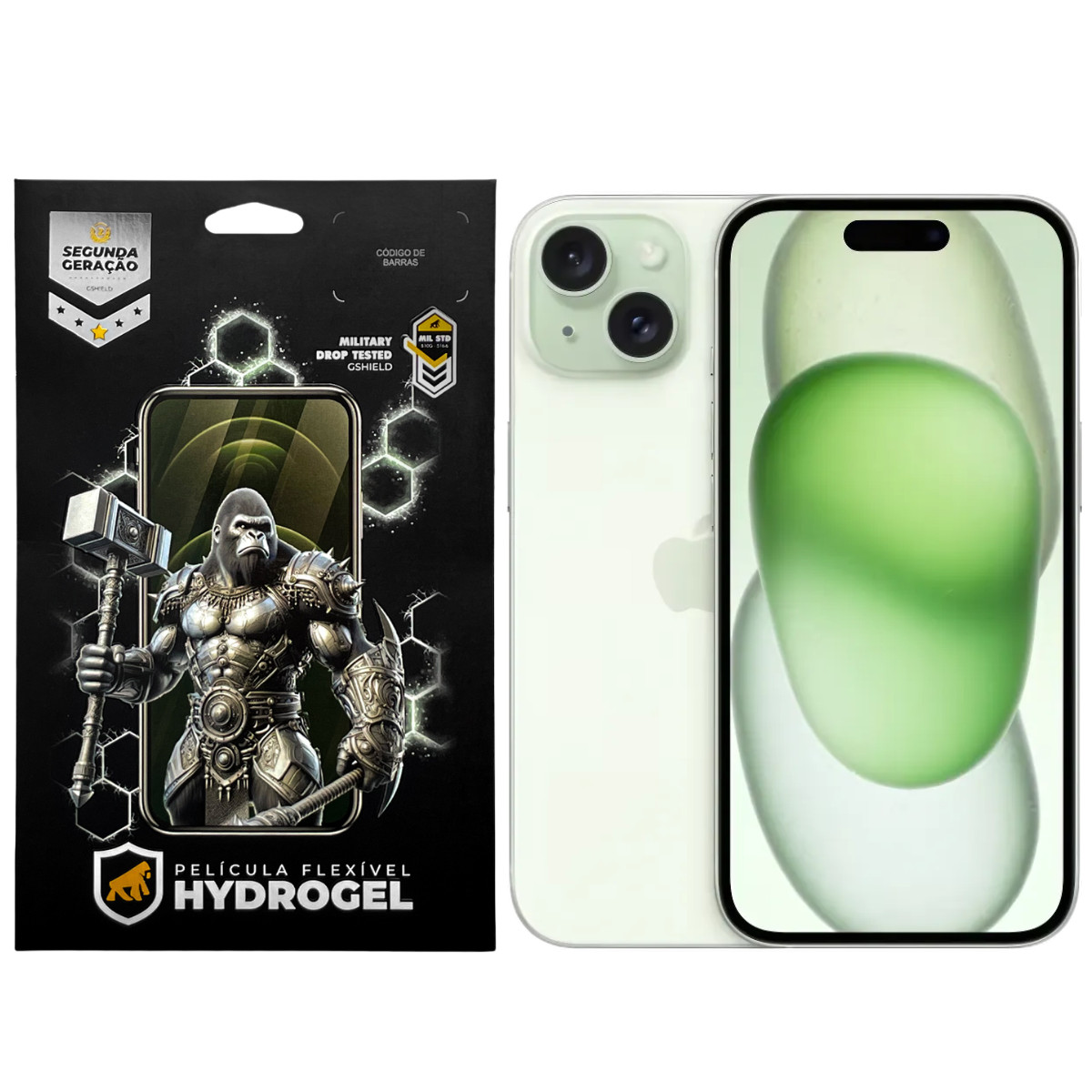 Kit Película Frontal + Traseira para iPhone 15 Plus - Proteção Completa - Gshield