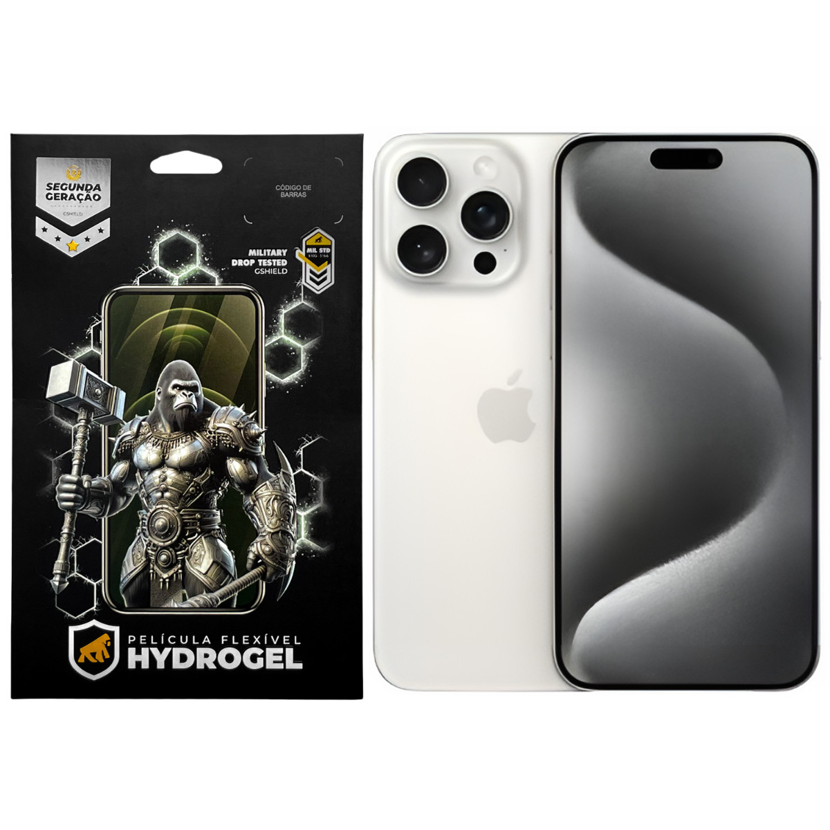 Kit Película Frontal + Traseira para iPhone 15 Pro Max - Proteção Completa - Gshield
