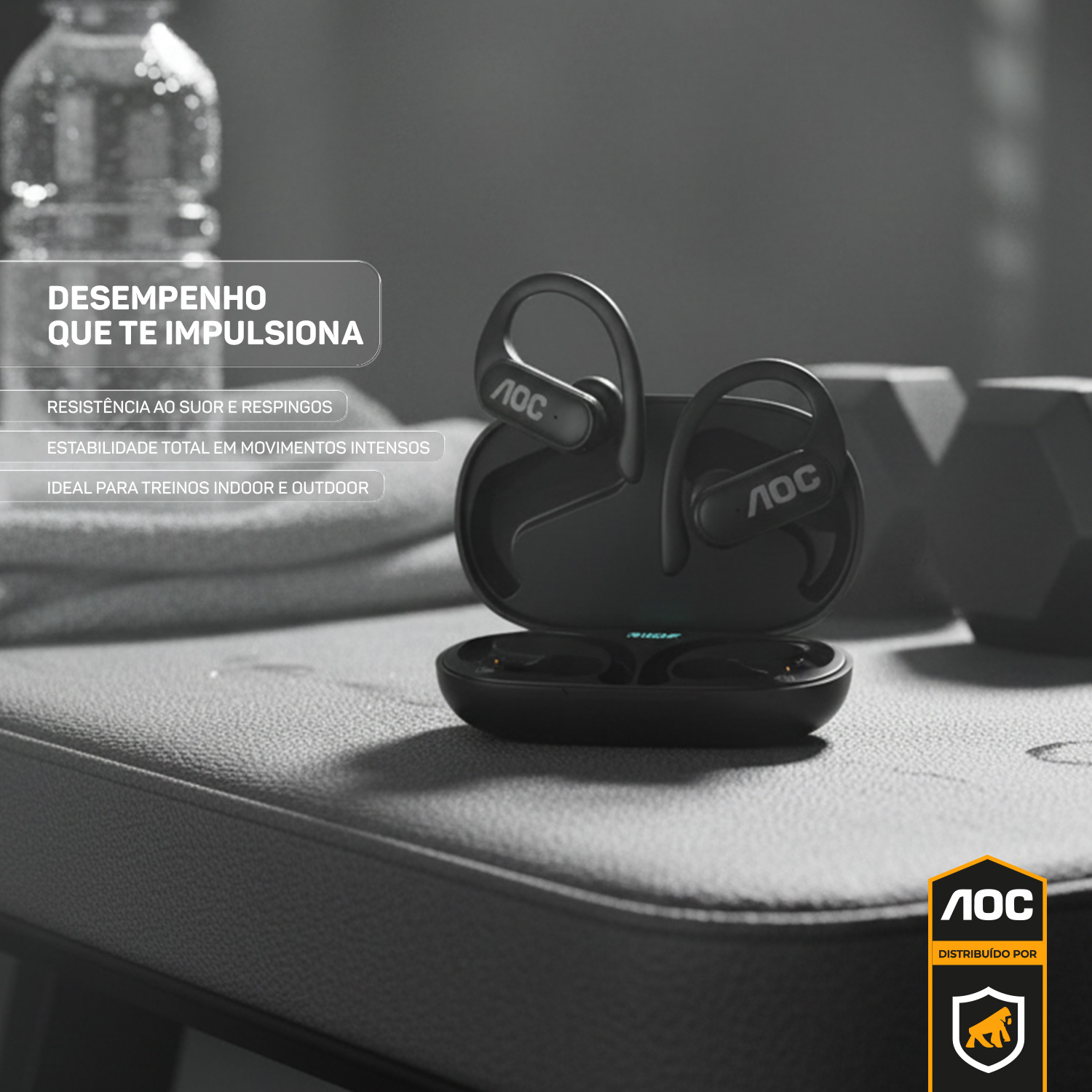 Fone de ouvido Earbuds Clip V5.4 - Preto - AOC - foto 3