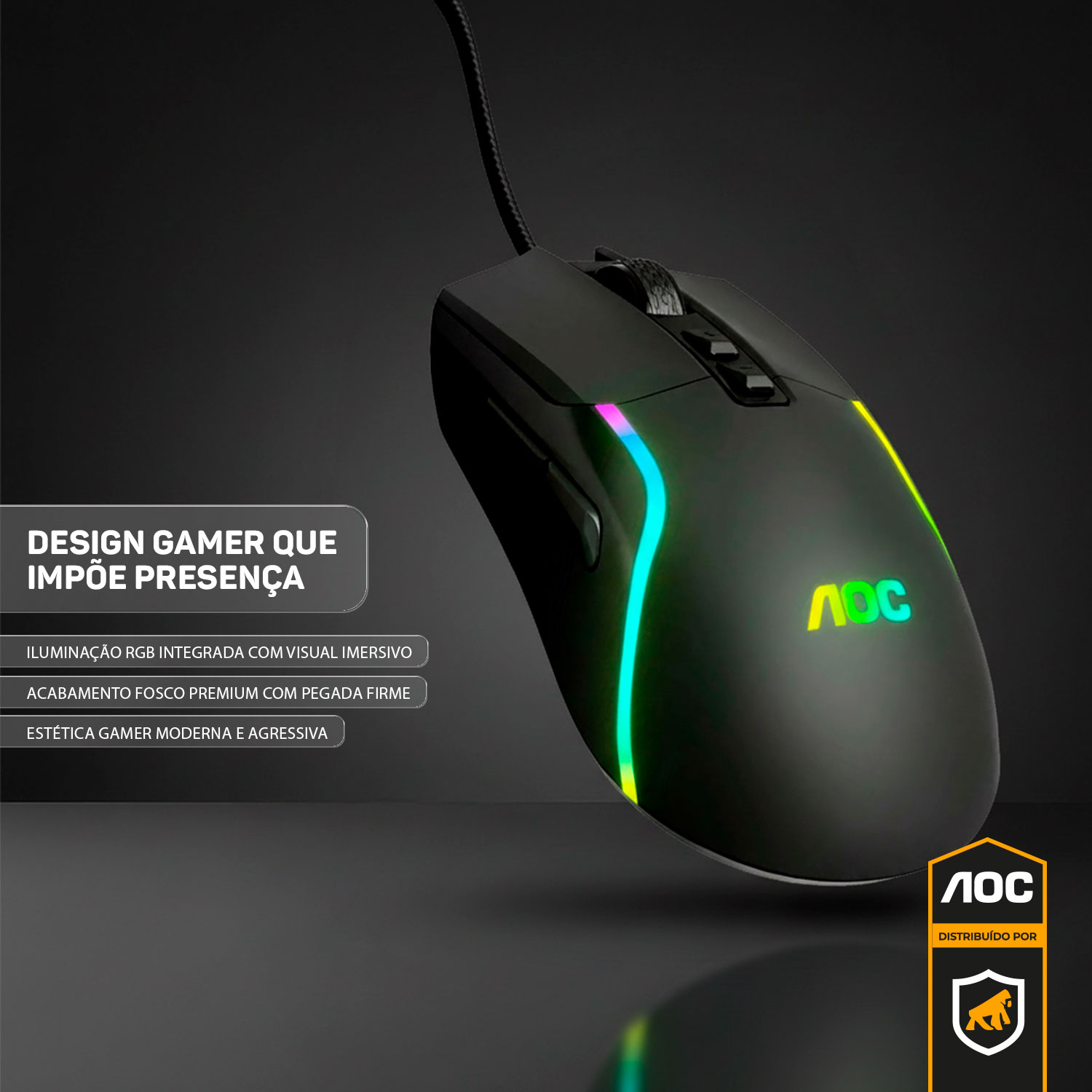 Mouse Gamer RGB 7200 DPI - AOC - foto 8