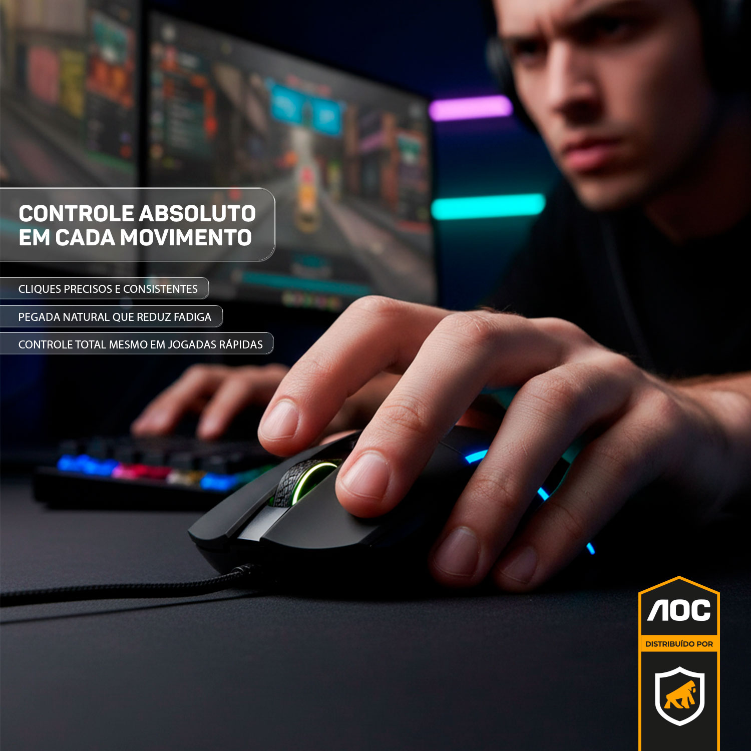 Mouse Gamer RGB 7200 DPI - AOC - foto 4