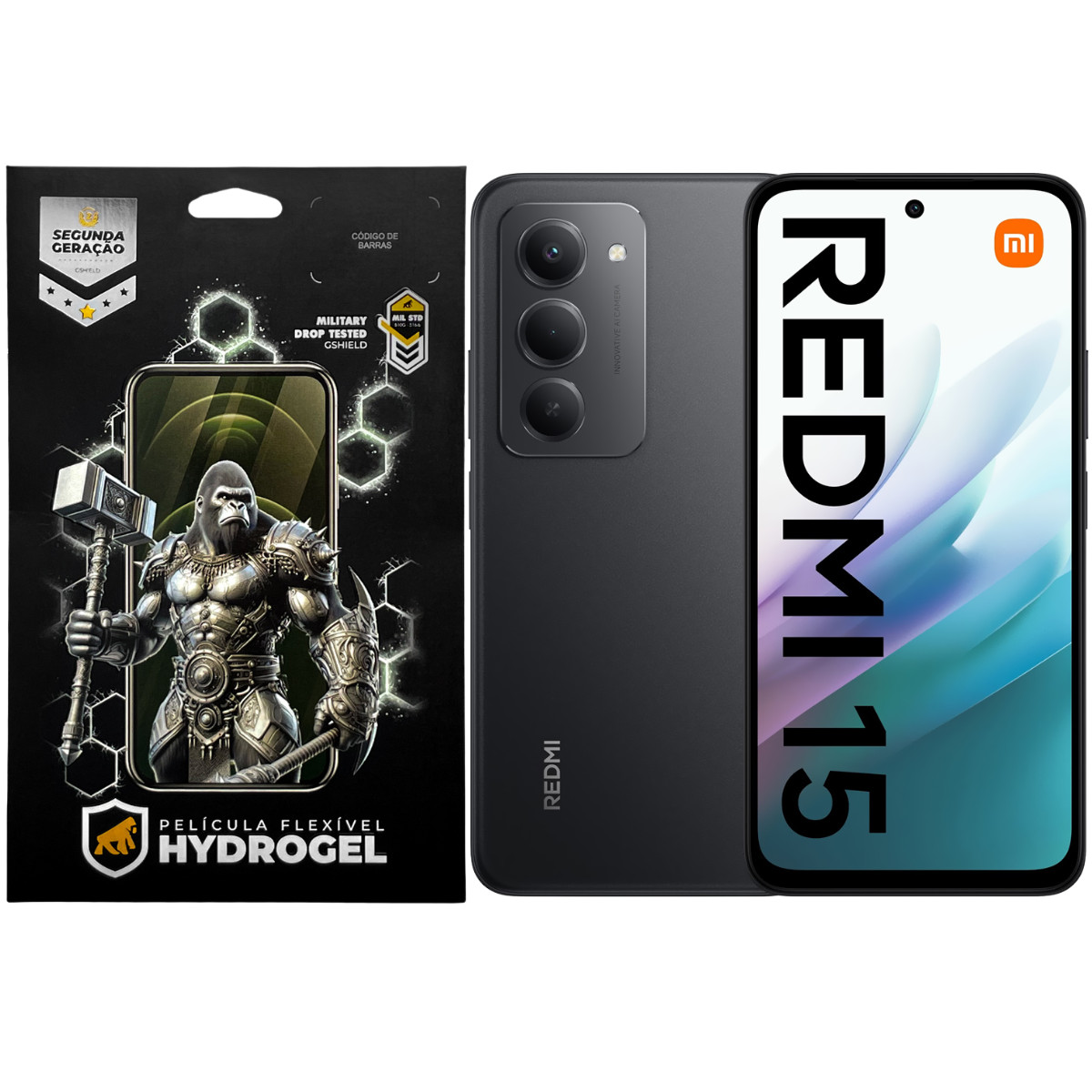 Kit Película Frontal + Traseira para Xiaomi Redmi 15 - Proteção Completa - Gshield