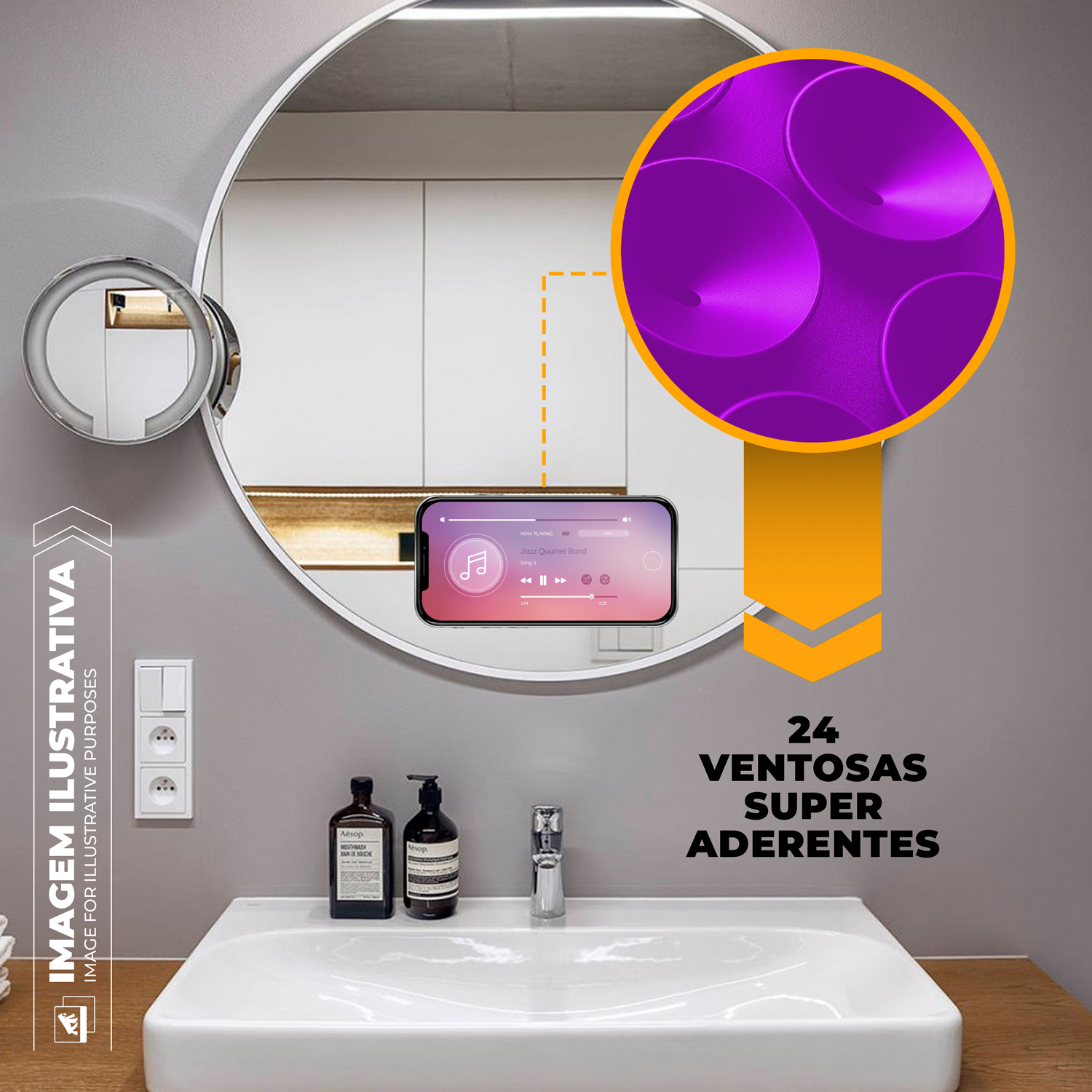 Kit capa Crystal Slim + Ventosa - Roxo - Gshield