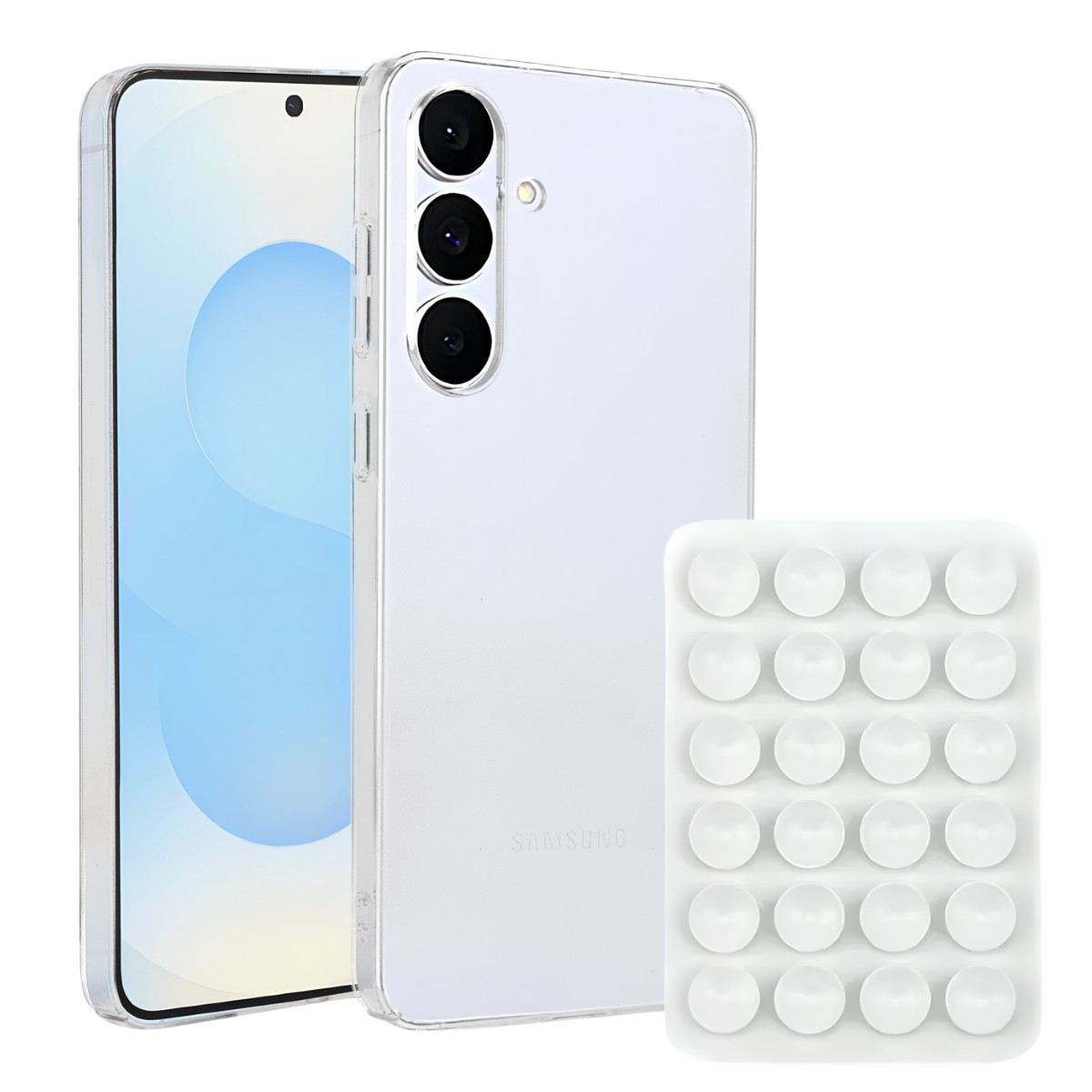 Kit Capa Crystal Slim para Samsung Galaxy S25 FE +  Ventosa - Branca - Gshield