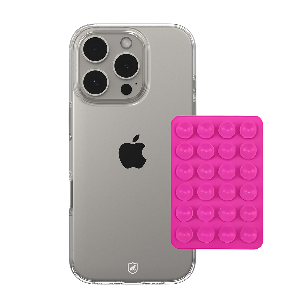 Kit Capa Crystal Slim para iPhone 14 Pro +  Ventosa - Rosa - Gshield