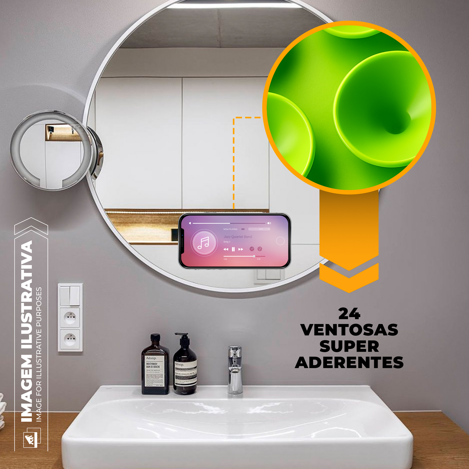 Kit Capa Crystal Slim para iPhone 13 Pro Max +  Ventosa - Verde - Gshield