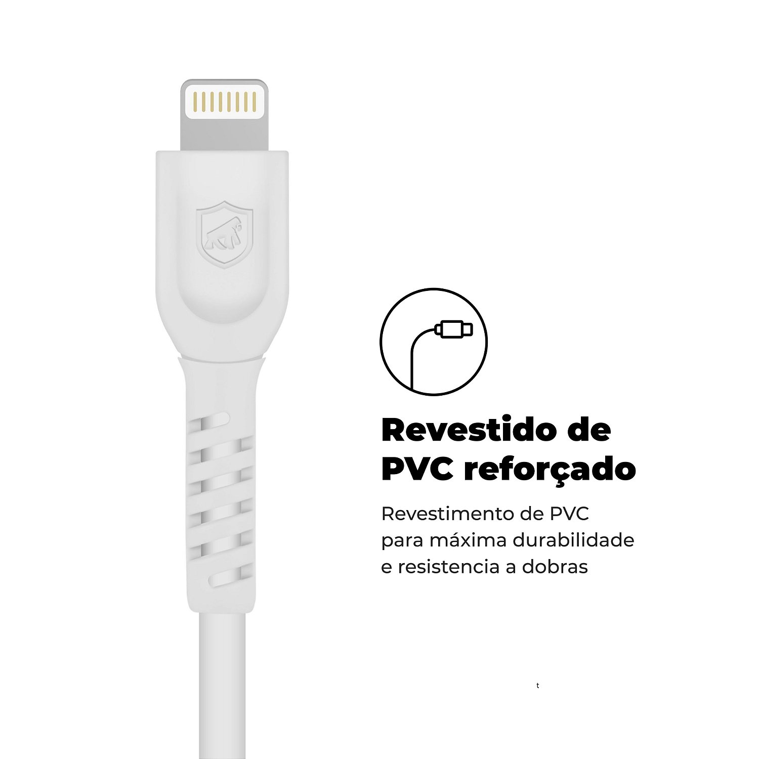 Cabo Dual Shock ( iPhone / iPad ) Lightning / Type C - Branco - 1,2m (MFI Homologado) - Gshield - foto 2