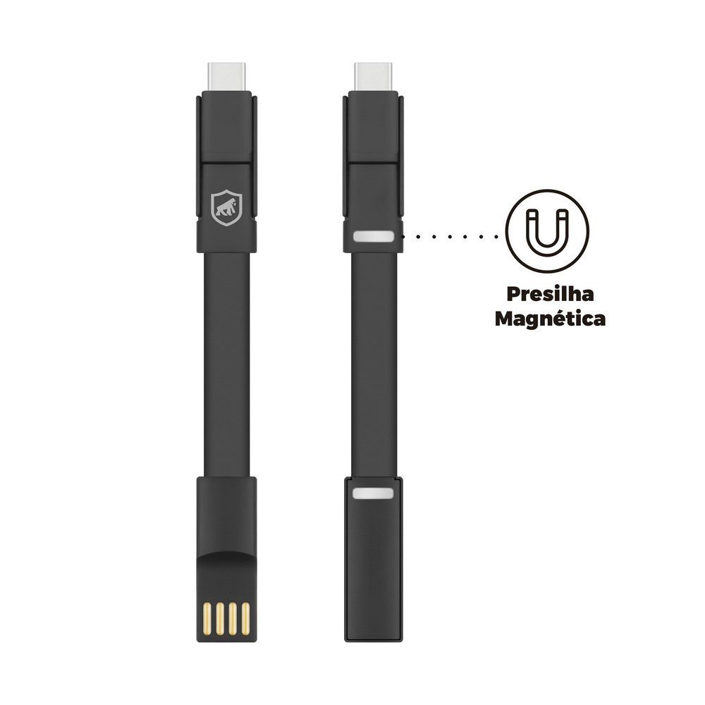 Cabo curto Slim 3 em 1 - Micro USB / Lightning / Tipo C - Gshield - foto 2