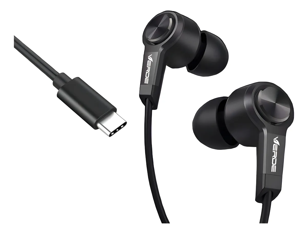 Fone de Ouvido Intra-Auricular Tipo C - Preto - Verde