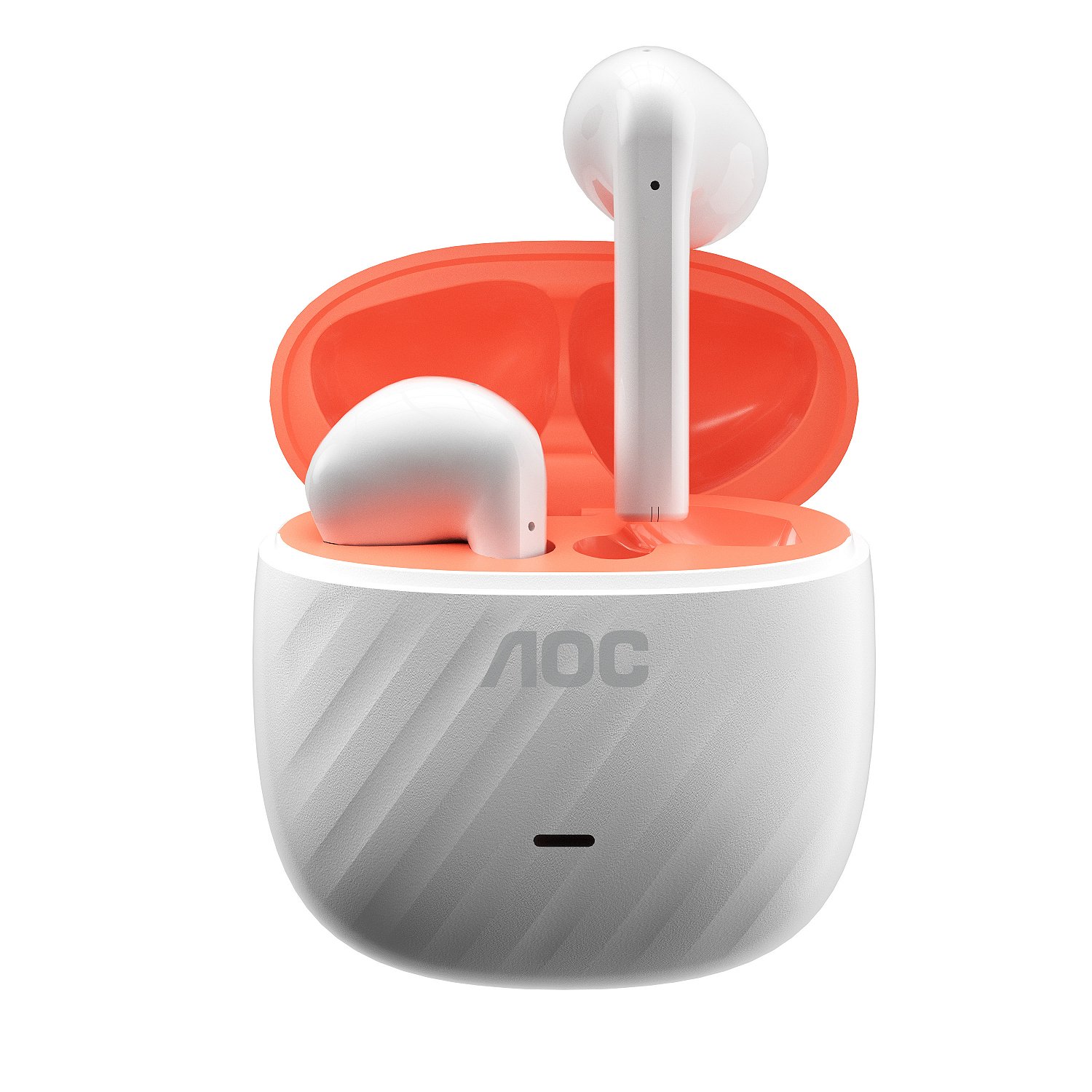 Fone de Ouvido Bluetooth TWS Sem Fio – Conexão Rápida, Áudio Imersivo, Case Carregador Portátil e Design Ergonômico - Branco - AOC