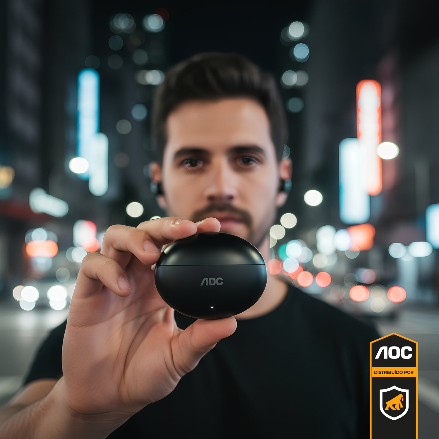 Fone de Ouvido Bluetooth 6.0 Earbuds TWS Sem Fio com Estojo Carregador, Microfone e Controle Touch - Preto - AOC - foto 6