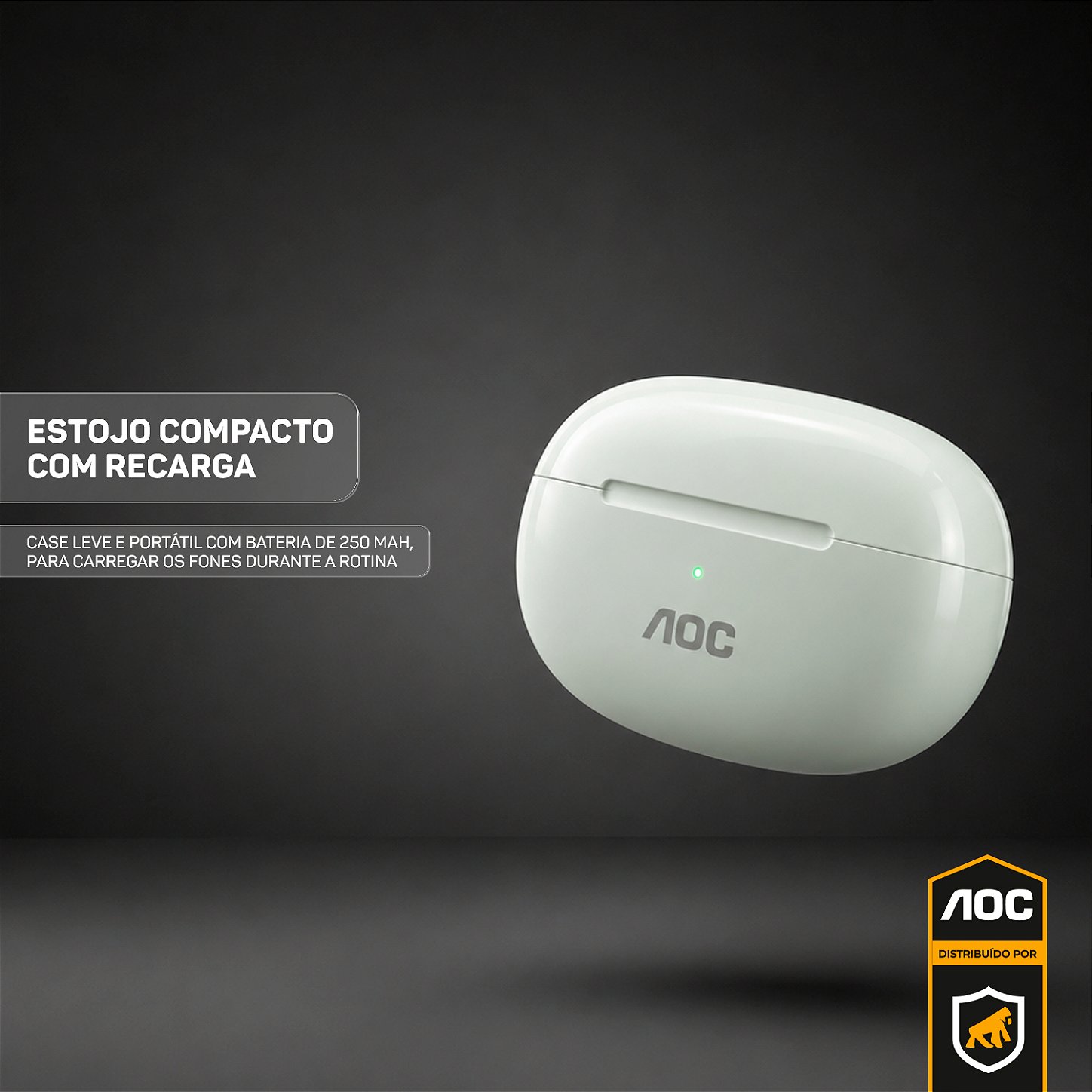 Fone de Ouvido Bluetooth Earbuds Pro V5.4 com Estojo de Recarga, Baixa Latência e Tradução por IA- Branco - AOC - foto 3