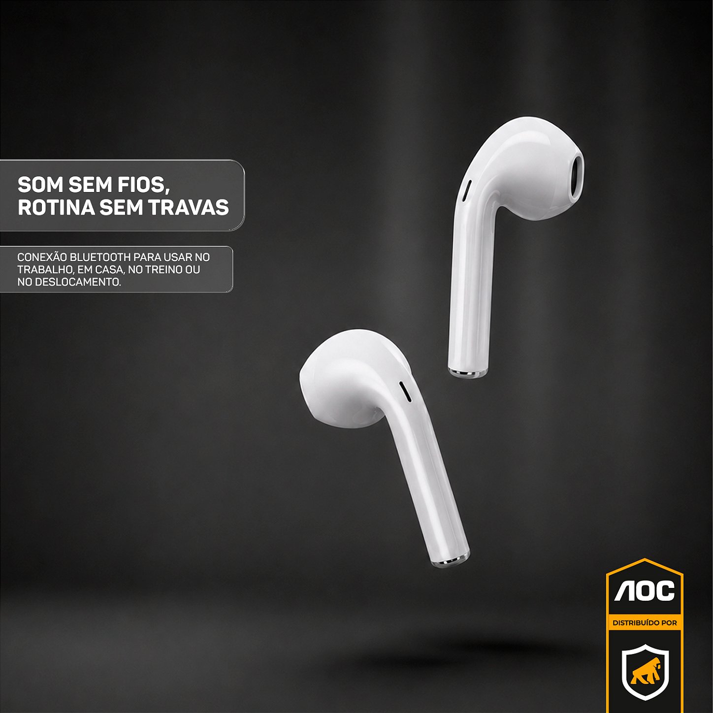 Fone Bluetooth com Visor Touch LED, Controle de Música, Bateria de Longa Duração e Estojo Inteligente – Branco - AOC - foto 8