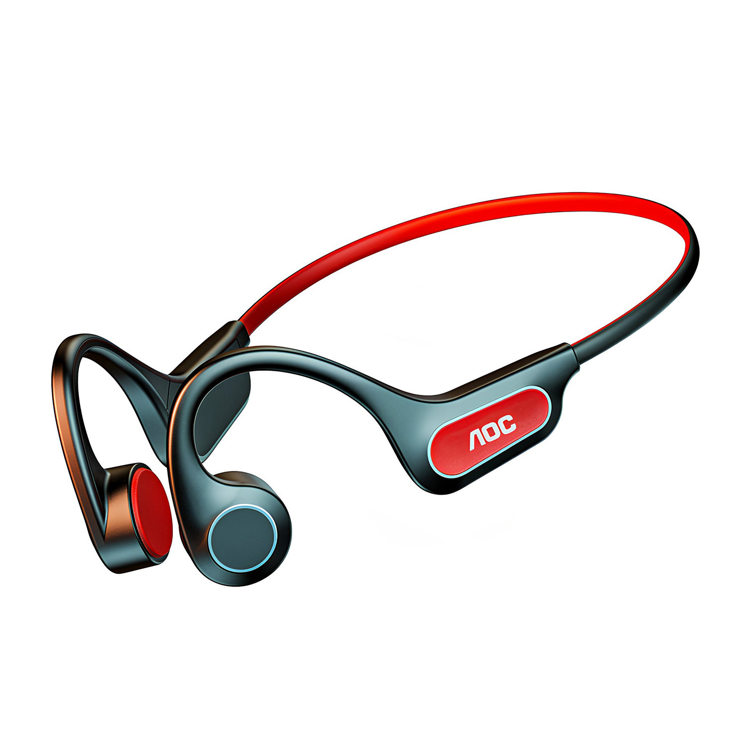 Fone de Ouvido Bluetooth 5.4 Condução Óssea IP56 Esportivo Sem Fio Baixa Latência Open-Ear - AOC