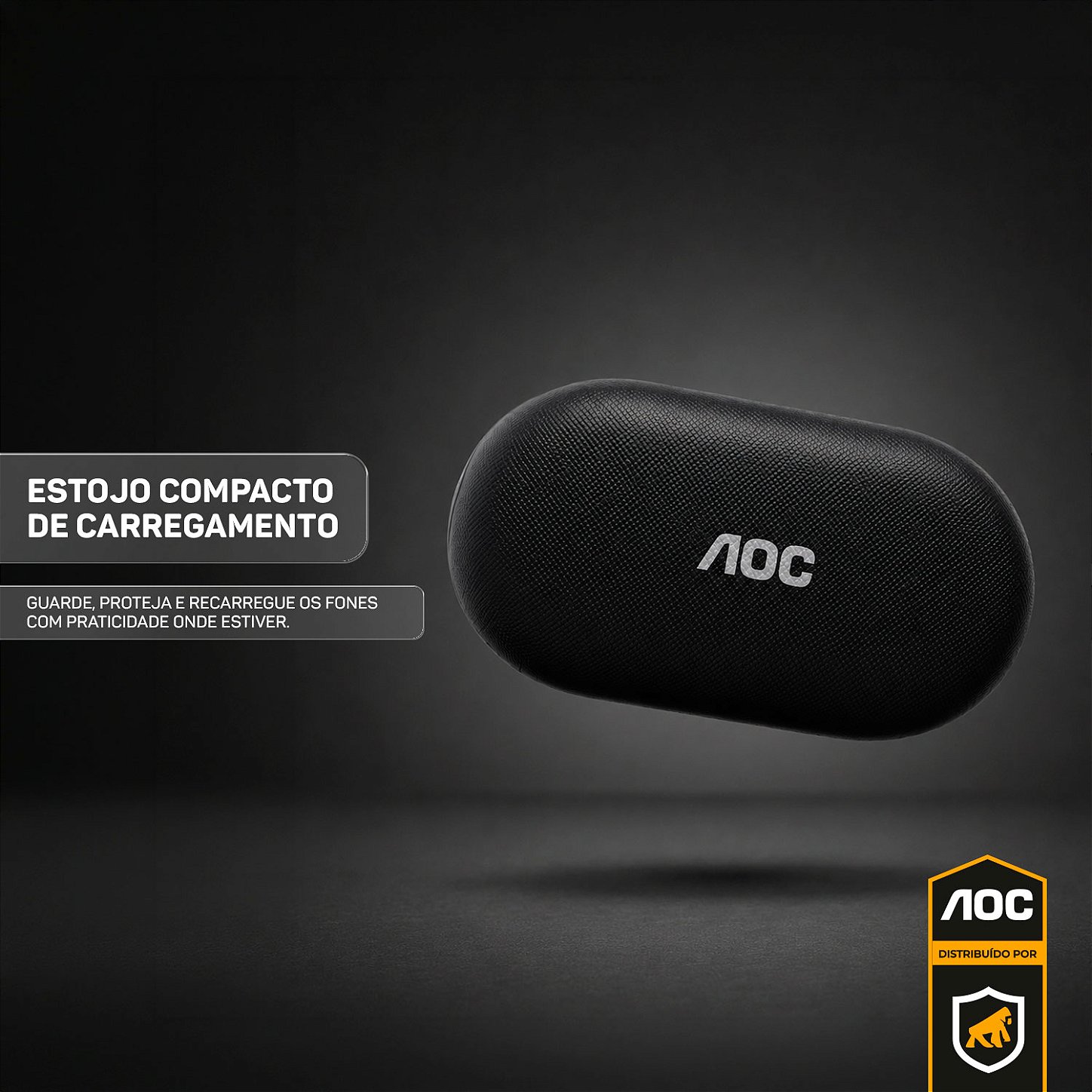 Fone Auricular Ear Clip Bluetooth 5.4 Sem fio com Alcance até 10 metros, Baixa Latência, Tradução Simultânea por IA e Microfone Integrado - Preto - AOC - foto 6