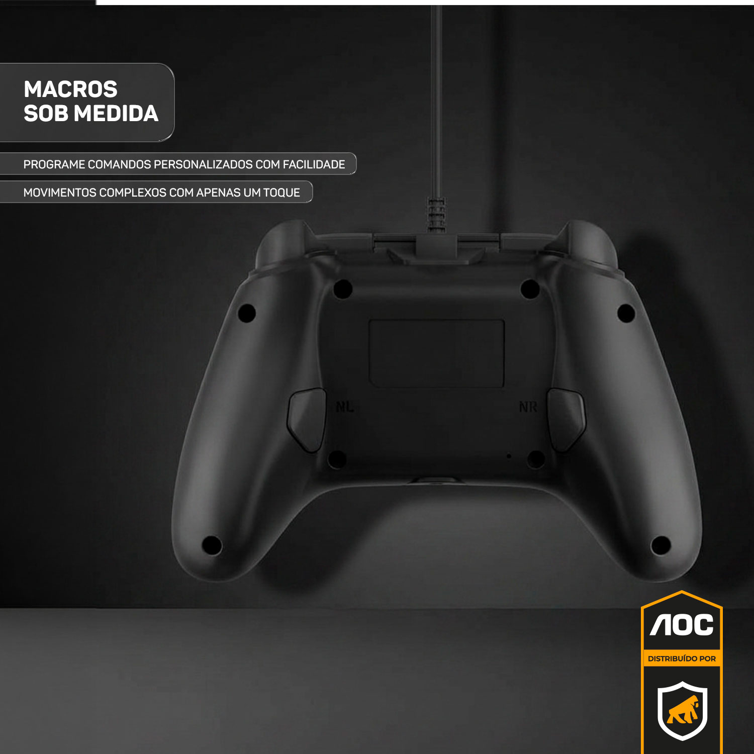 Controle Gamer com Fio USB para PC Joystick Ergonômico com Vibração Alta Precisão Plug and Play - AOC - foto 6