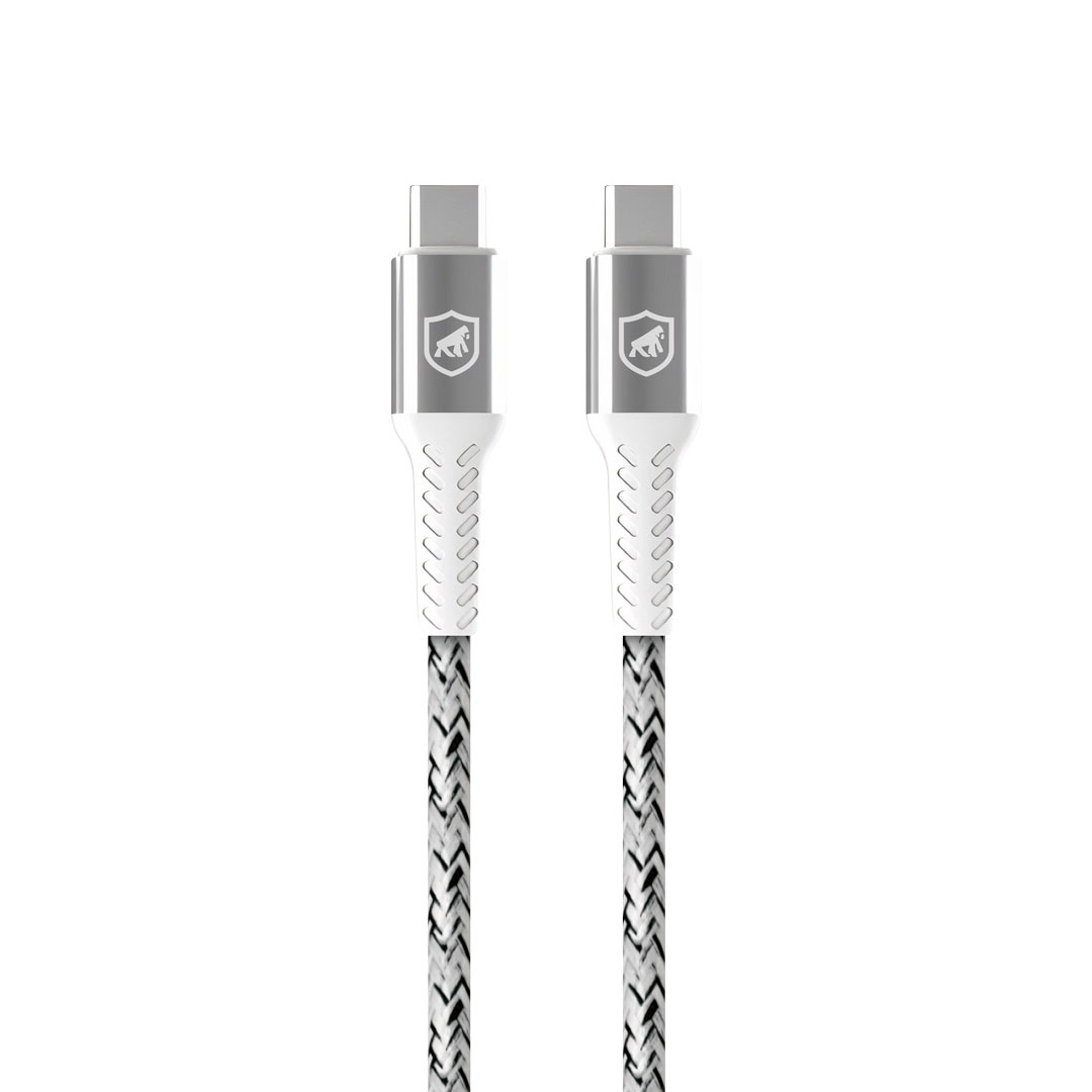 Cabo Nylon Kevlar Tipo C / Tipo C - 1,5M - Branco - Gshield