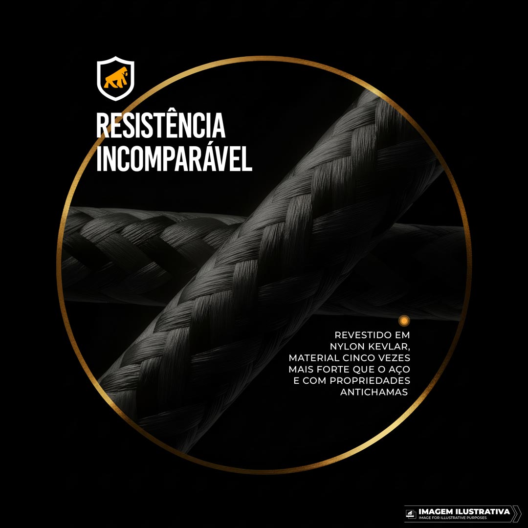 Cabo Nylon Kevlar Tipo C / USB-A - 1,5M - Preto - Gshield