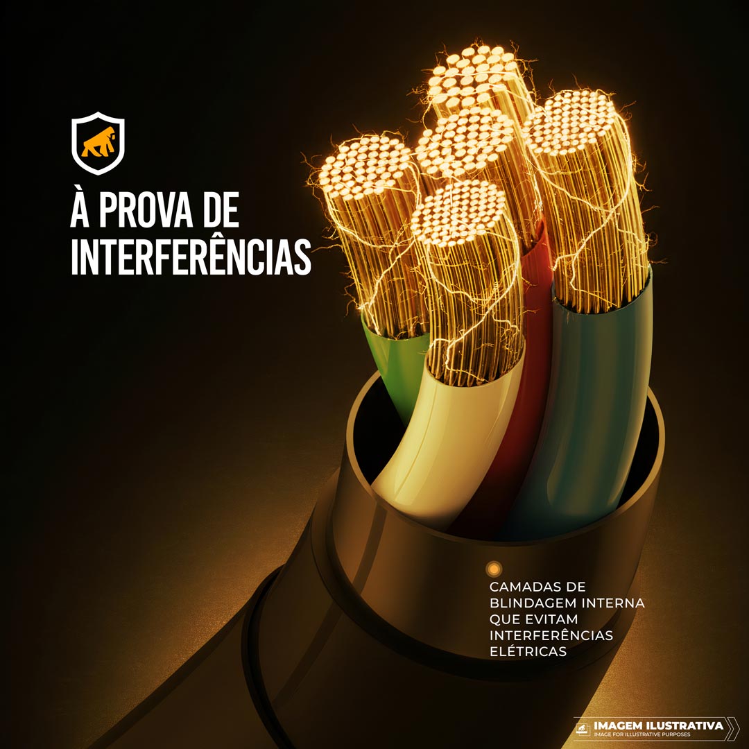 Cabo Nylon Kevlar Tipo C / USB-A - 1,5M - Preto - Gshield