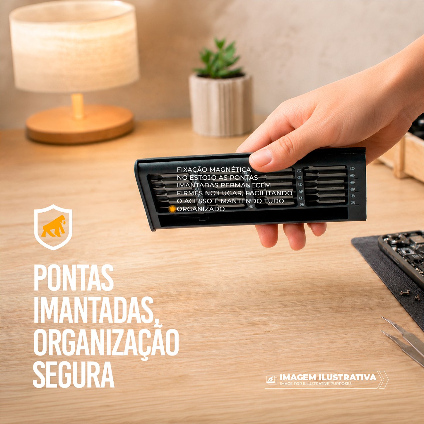 Conjunto Estojo Magnético Chaves de Precisão Armor para Reparos - 24 Peças  - Gshield - foto 4
